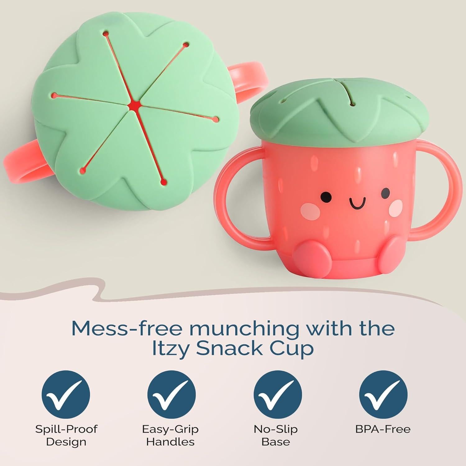 Taza de Snack Itzy Ritzy Fresa a Prueba de Derrames 0.12kg