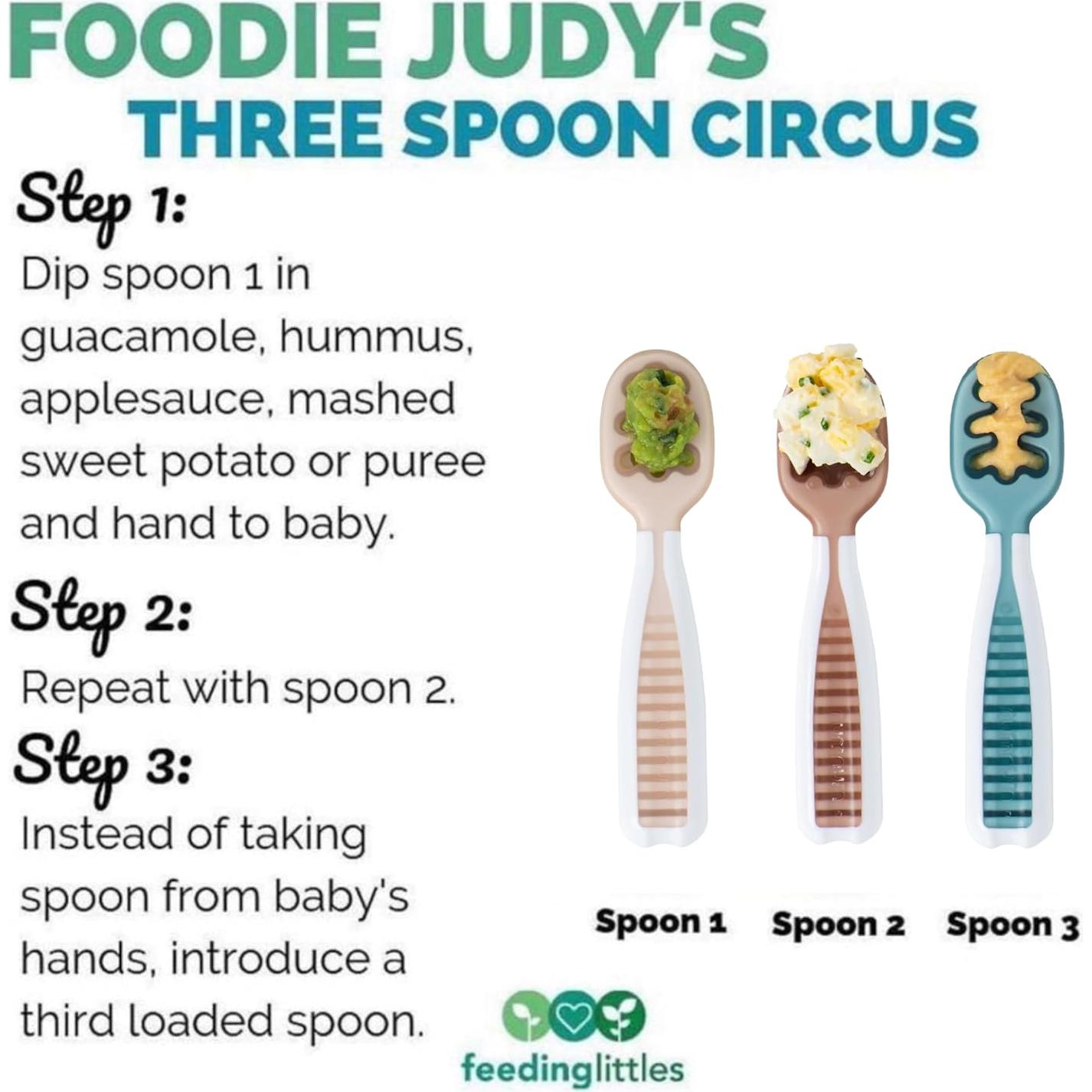 Juego de Cucharas NumNum para Bebés - Silicona 3 Piezas