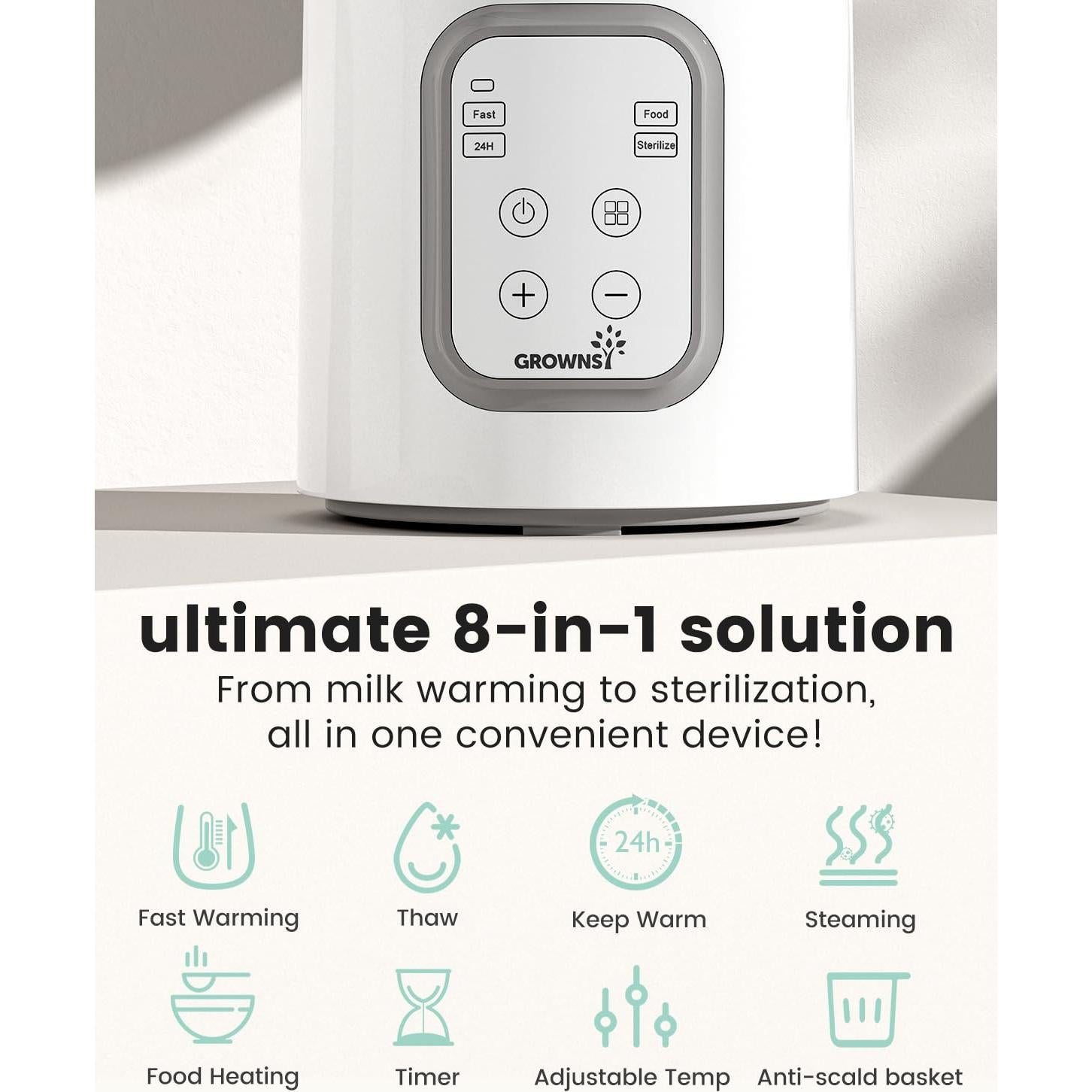 Calentador de Botellas GROWNSY 8-en-1 Rápido para Bebés