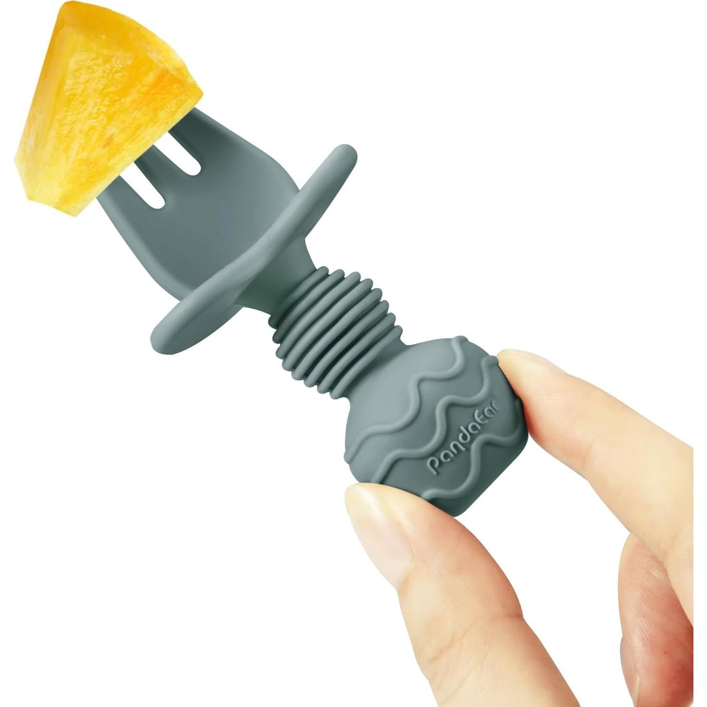 Cucharas de Silicona PandaEar 6 Piezas para Bebés 6-12 Meses