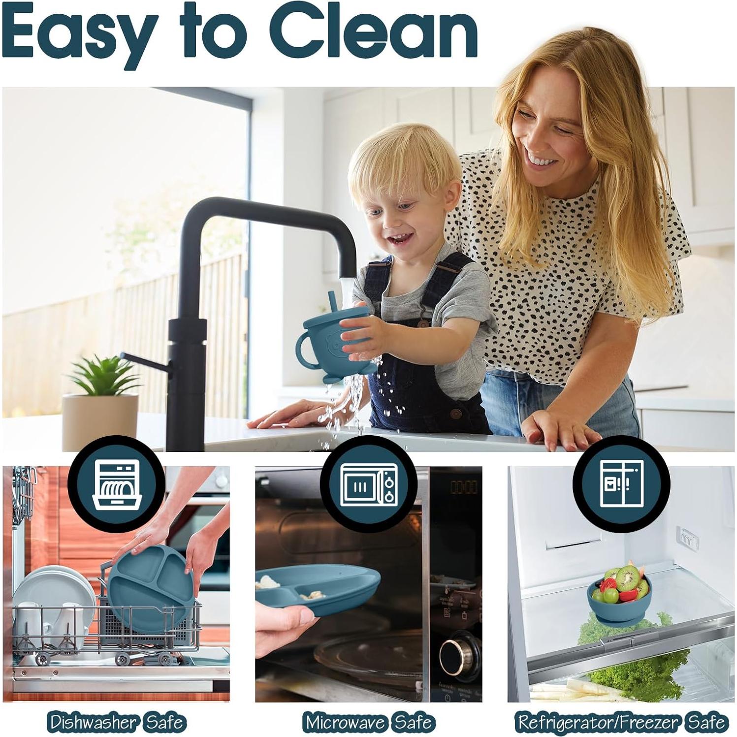 Set de Alimentación para Bebés Catvegue 8 Piezas Silicona BPA Free