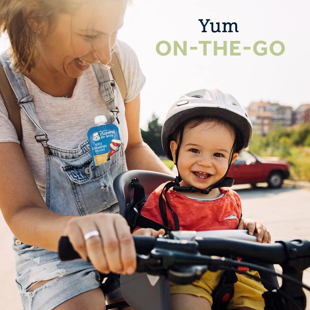 Pouches de Comida para Bebés Gerber Fruta y Yogur 12 Unidades