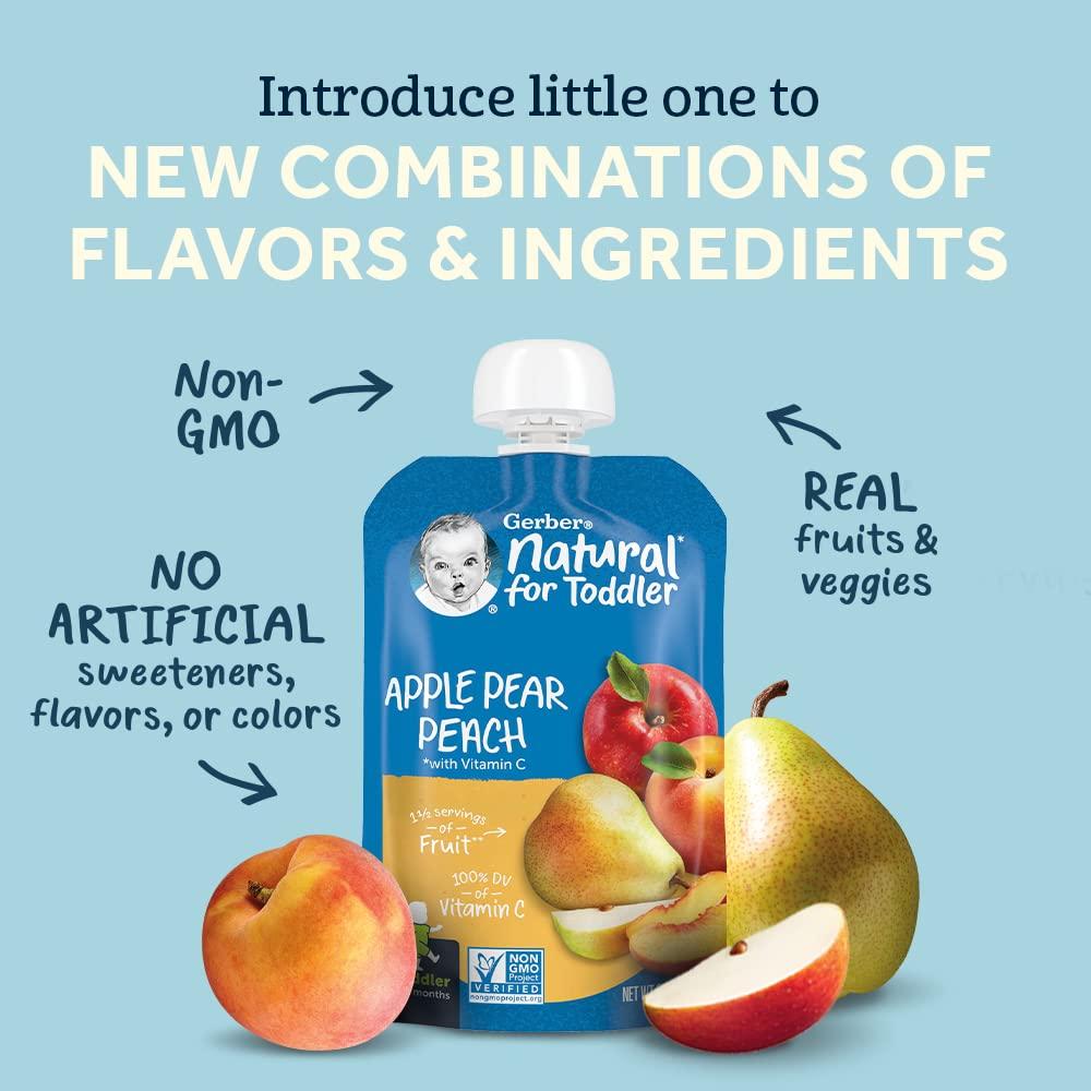 Pouches de Comida para Bebés Gerber Fruta y Yogur 12 Unidades