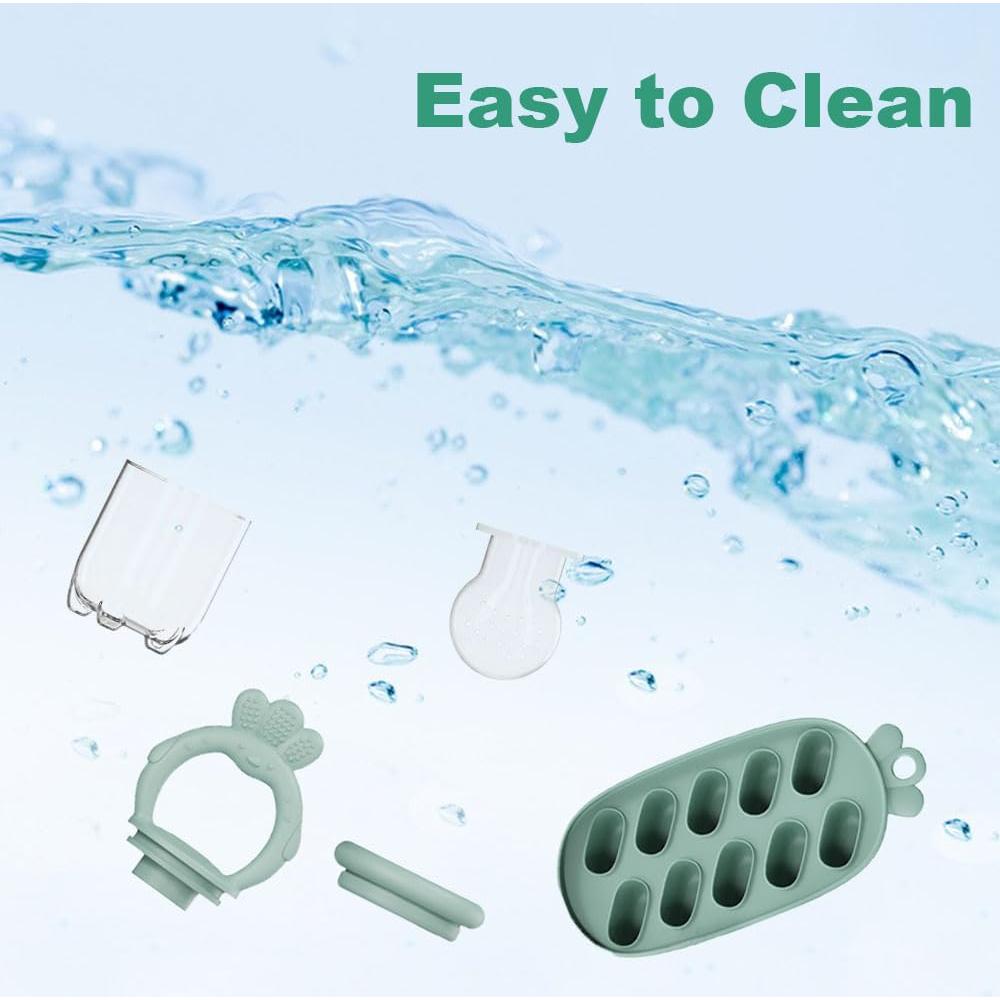 Extractor de Frutas para Bebés con Bandeja Congeladora Verde