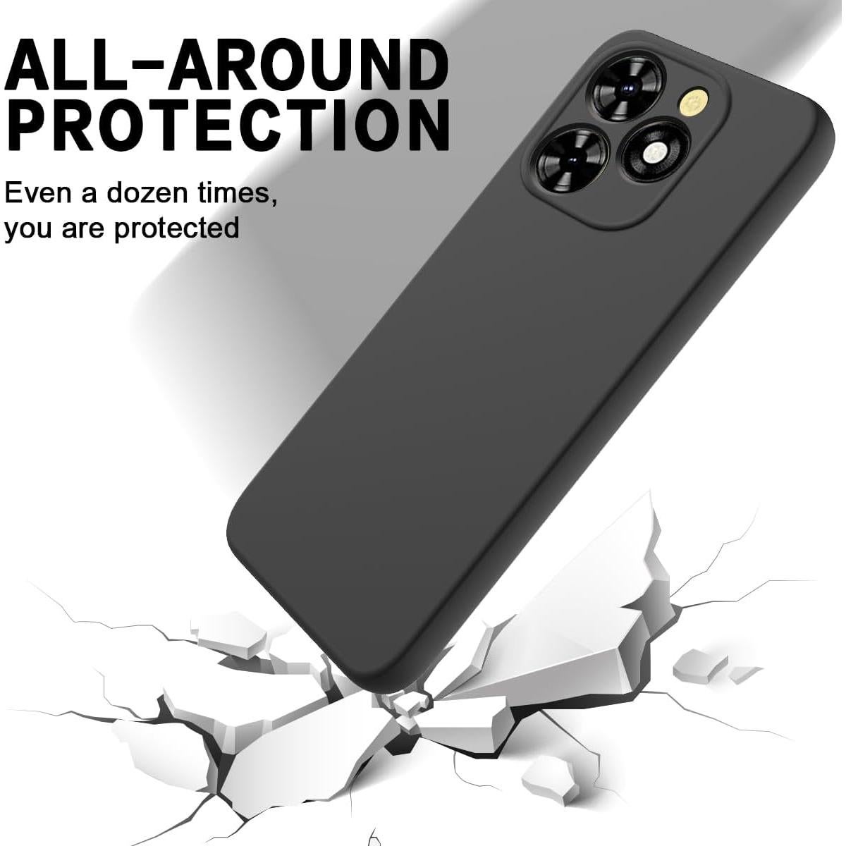 Funda de Gel Tuxiwei para Tecno Spark 20 Pro - Negra, Anti-Rasguños