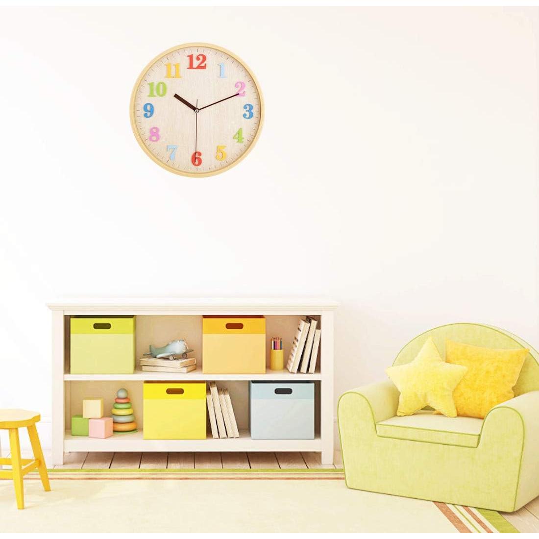 Reloj de Pared Silencioso Topkey 30.5 cm Colorido 3D