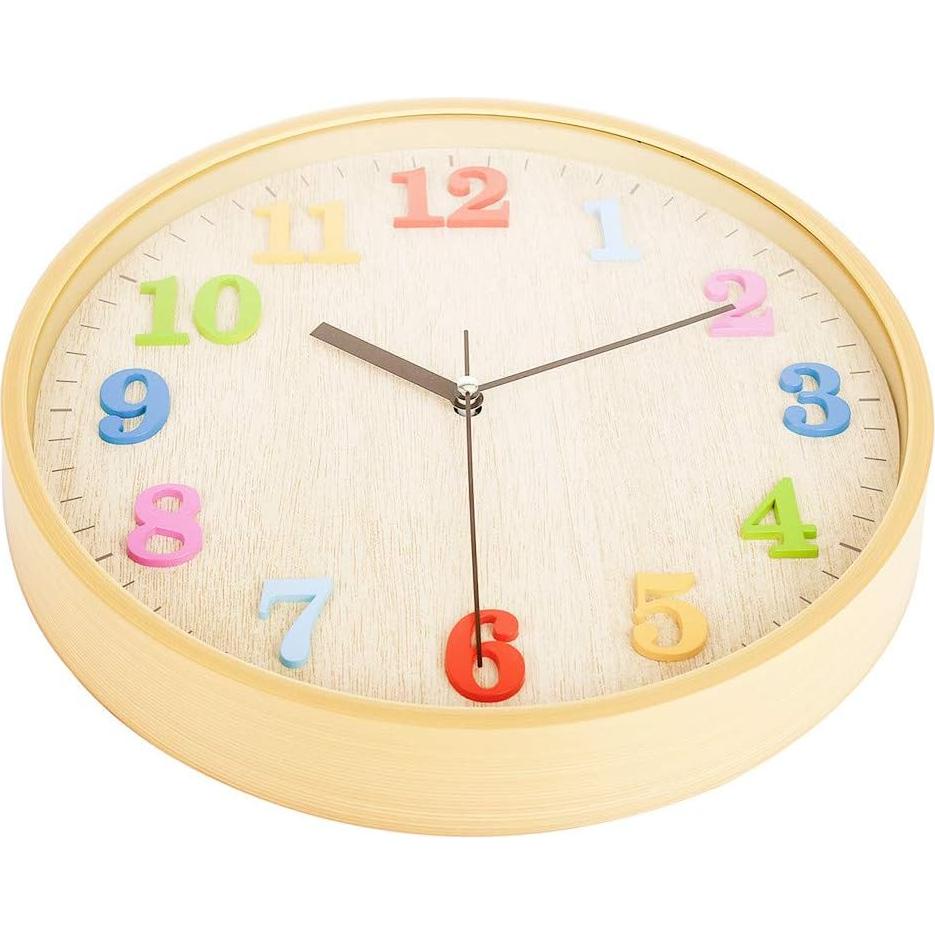 Reloj de Pared Silencioso Topkey 30.5 cm Colorido 3D