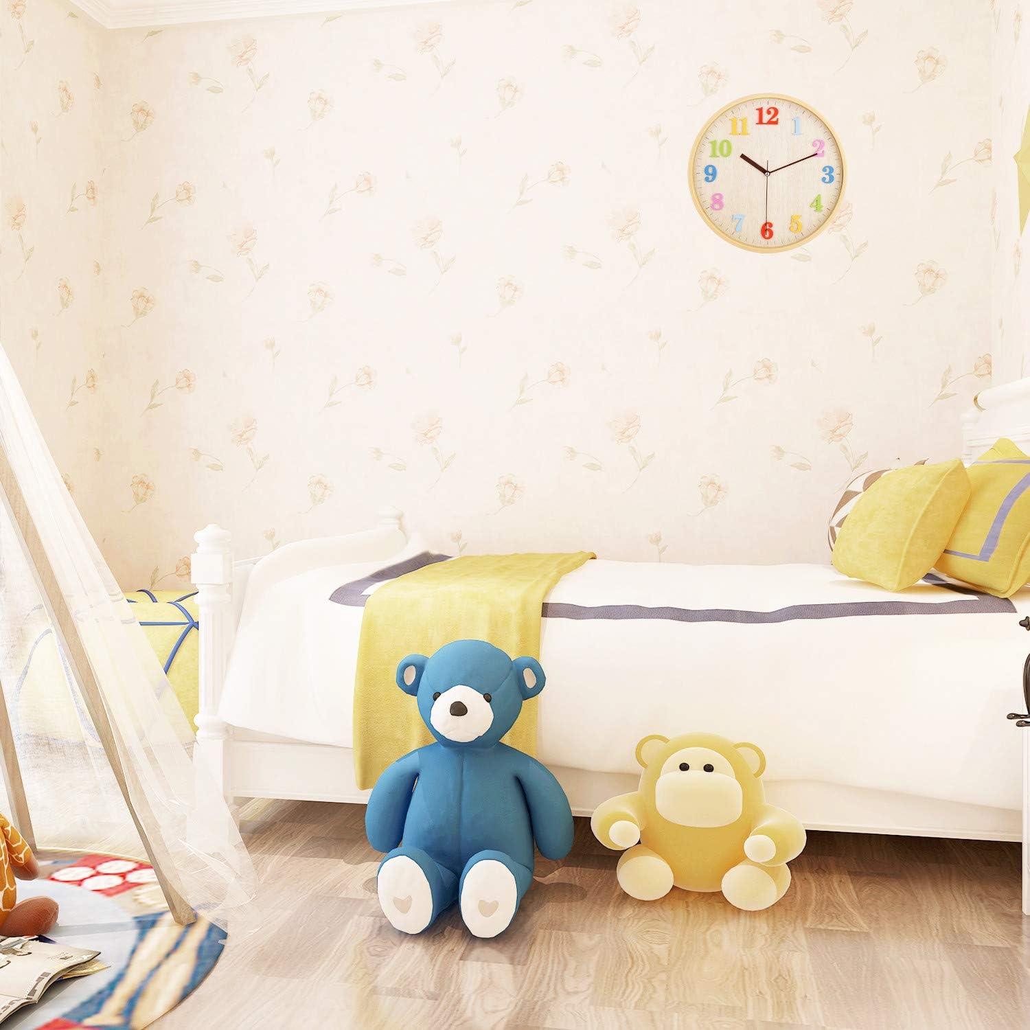 Reloj de Pared Silencioso Topkey 30.5 cm Colorido 3D