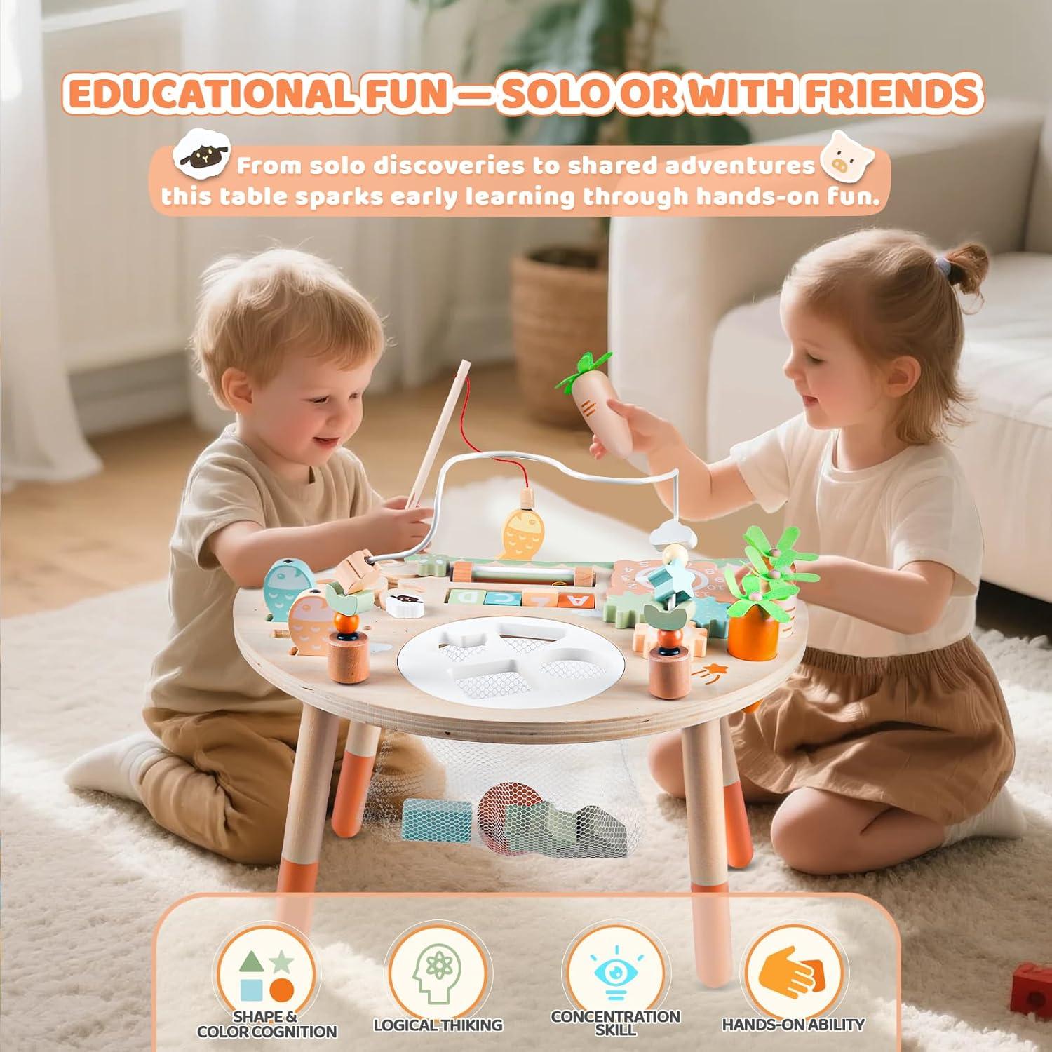 Mesa de Actividades Montessori Hewaurorion 9-en-1 para Niños