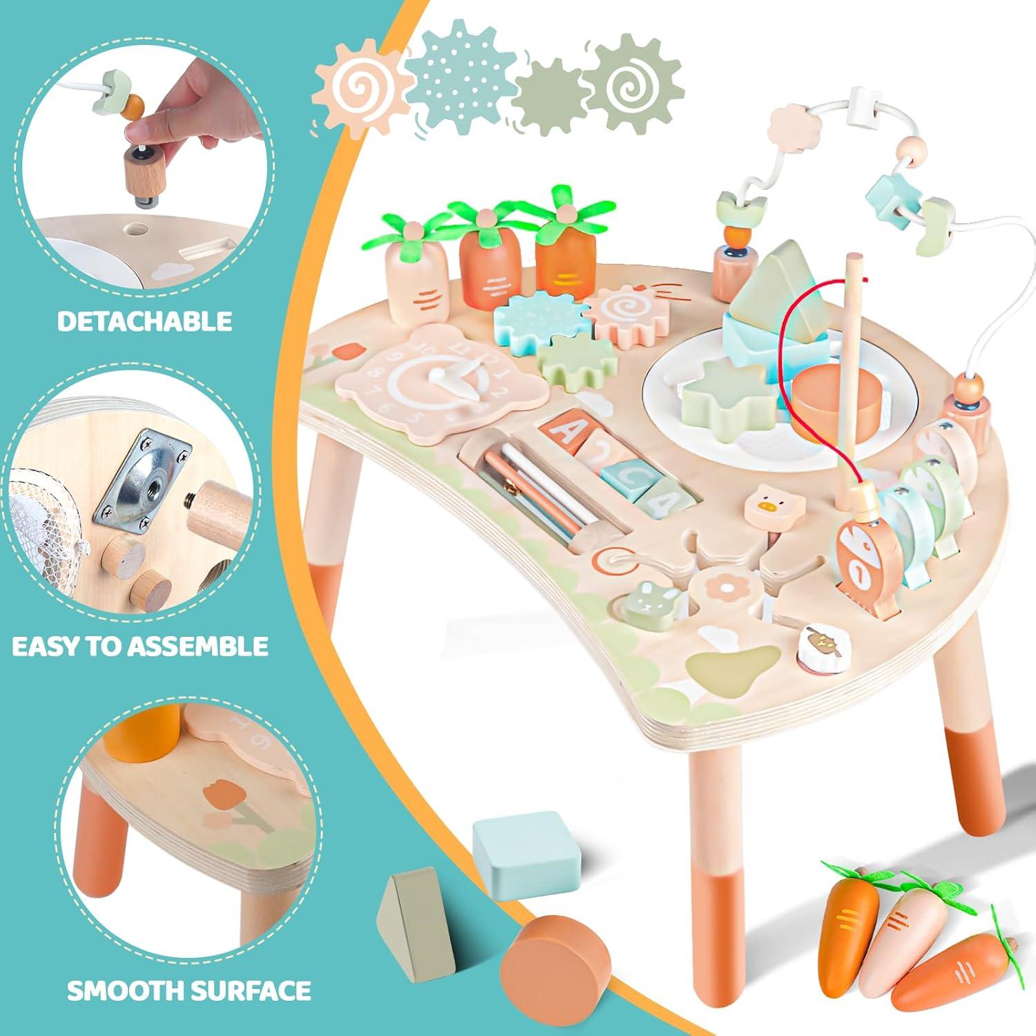 Mesa de Actividades Montessori Hewaurorion 9-en-1 para Niños