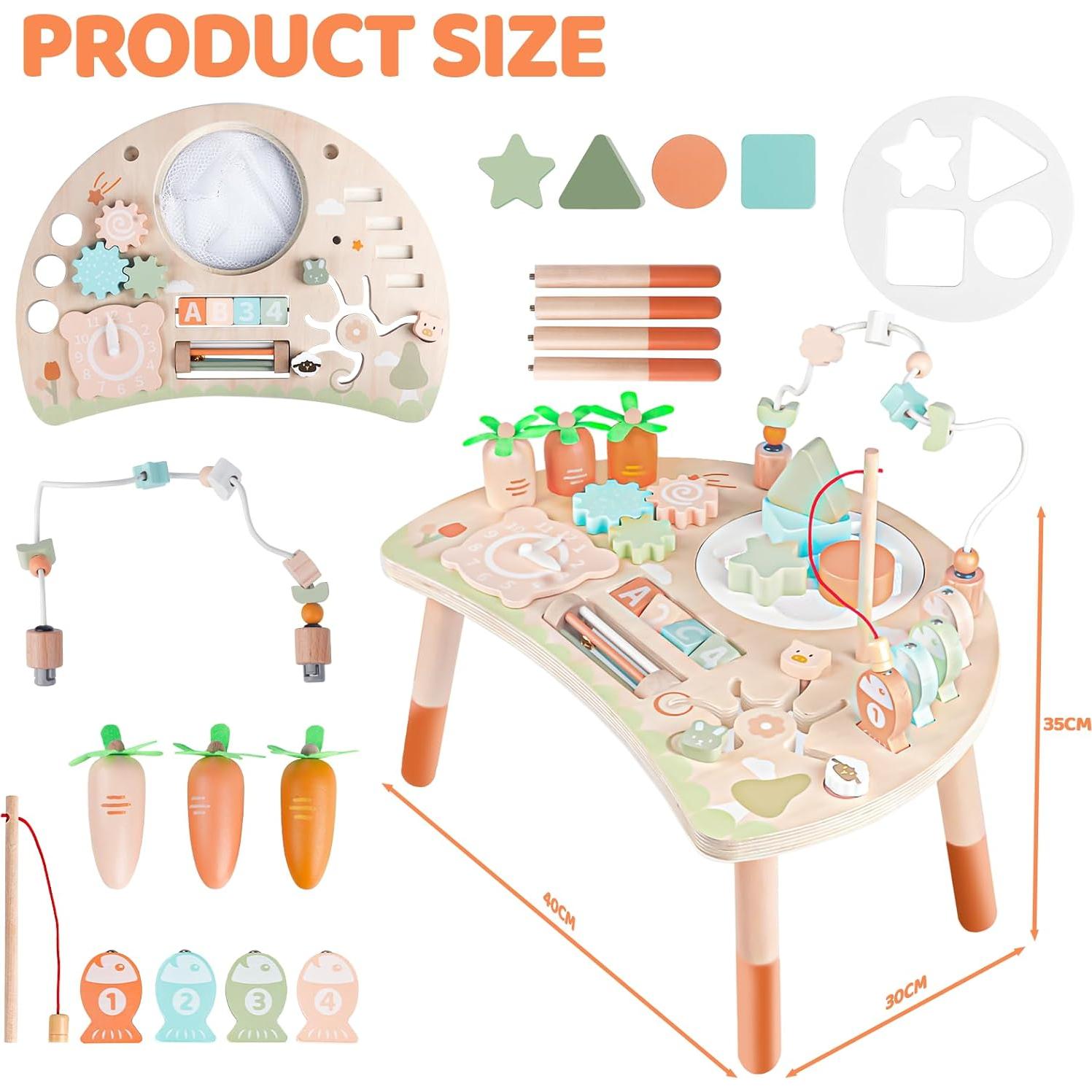 Mesa de Actividades Montessori Hewaurorion 9-en-1 para Niños