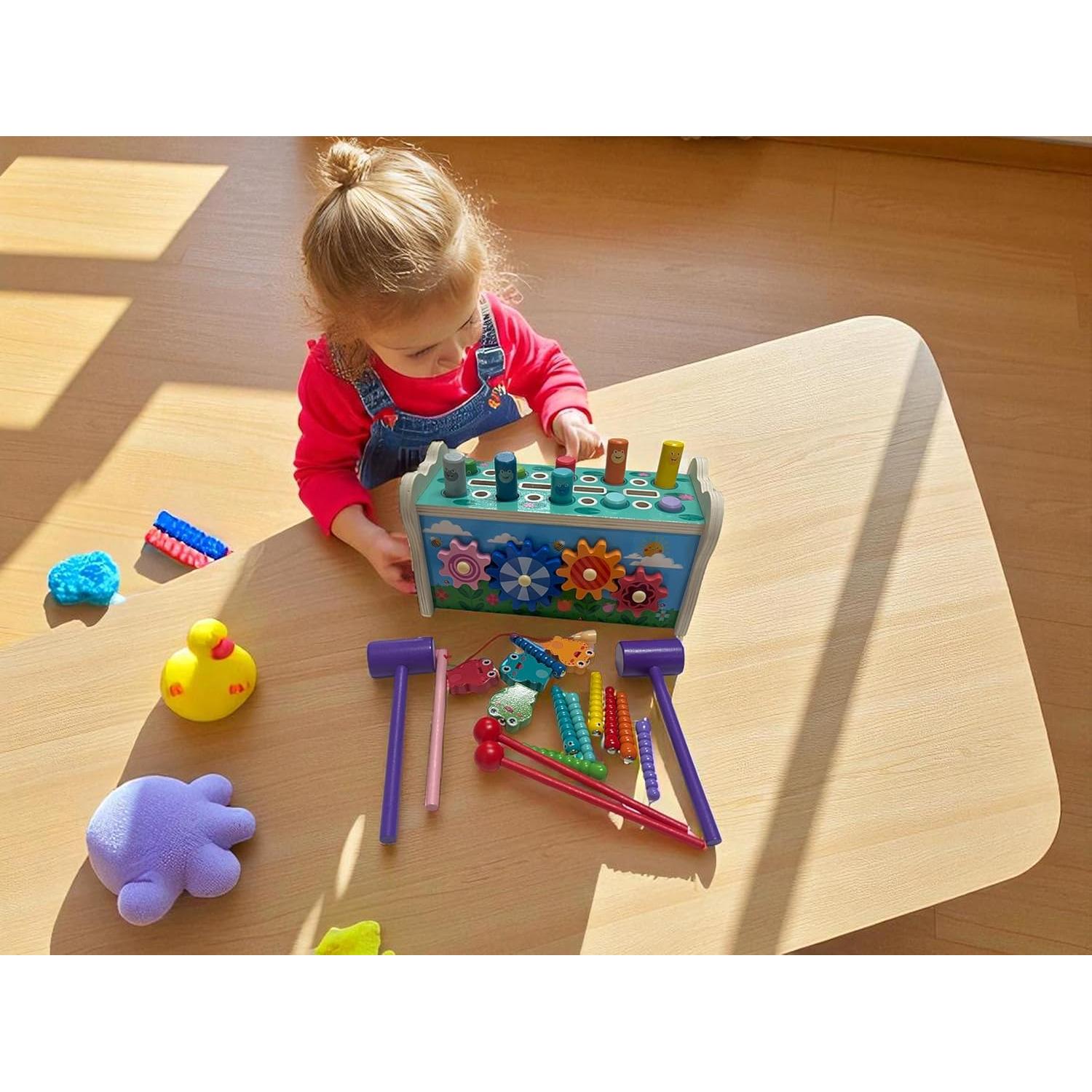 Juguete Montessori 6 en 1 JZ Planet - Martillo y Xilófono