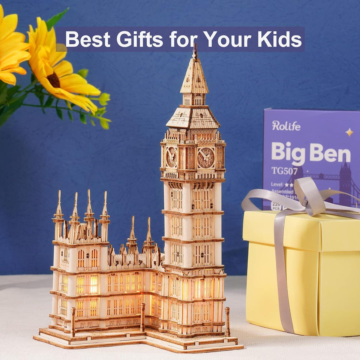 Rolife Kit de Modelo 3D Big Ben de Madera para Adultos
