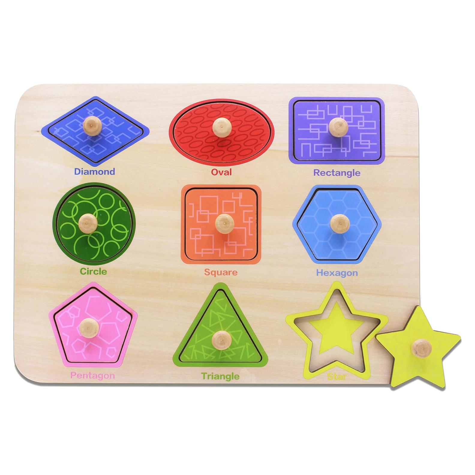 Rompecabezas de Formas de Madera Aile 30.5x22.9 cm