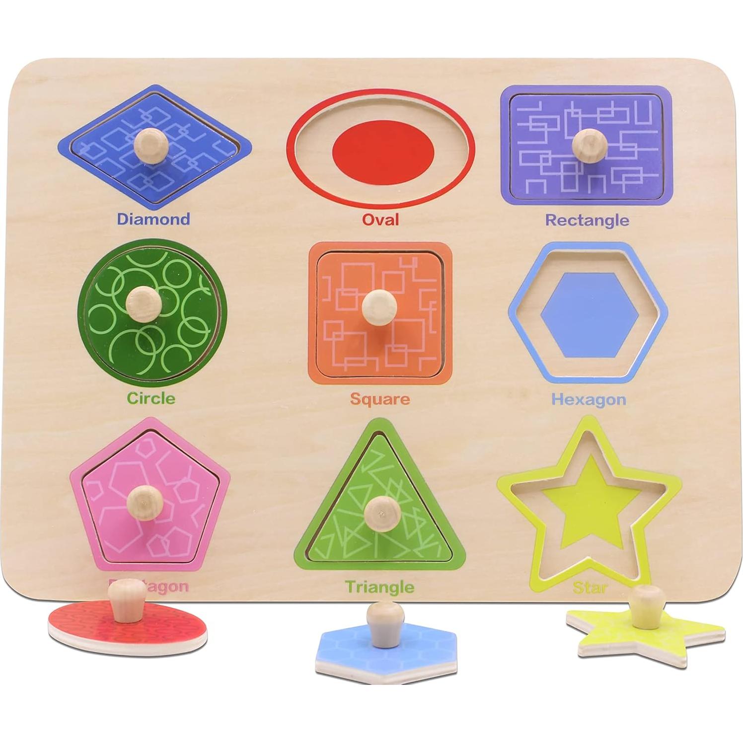 Rompecabezas de Formas de Madera Aile 30.5x22.9 cm