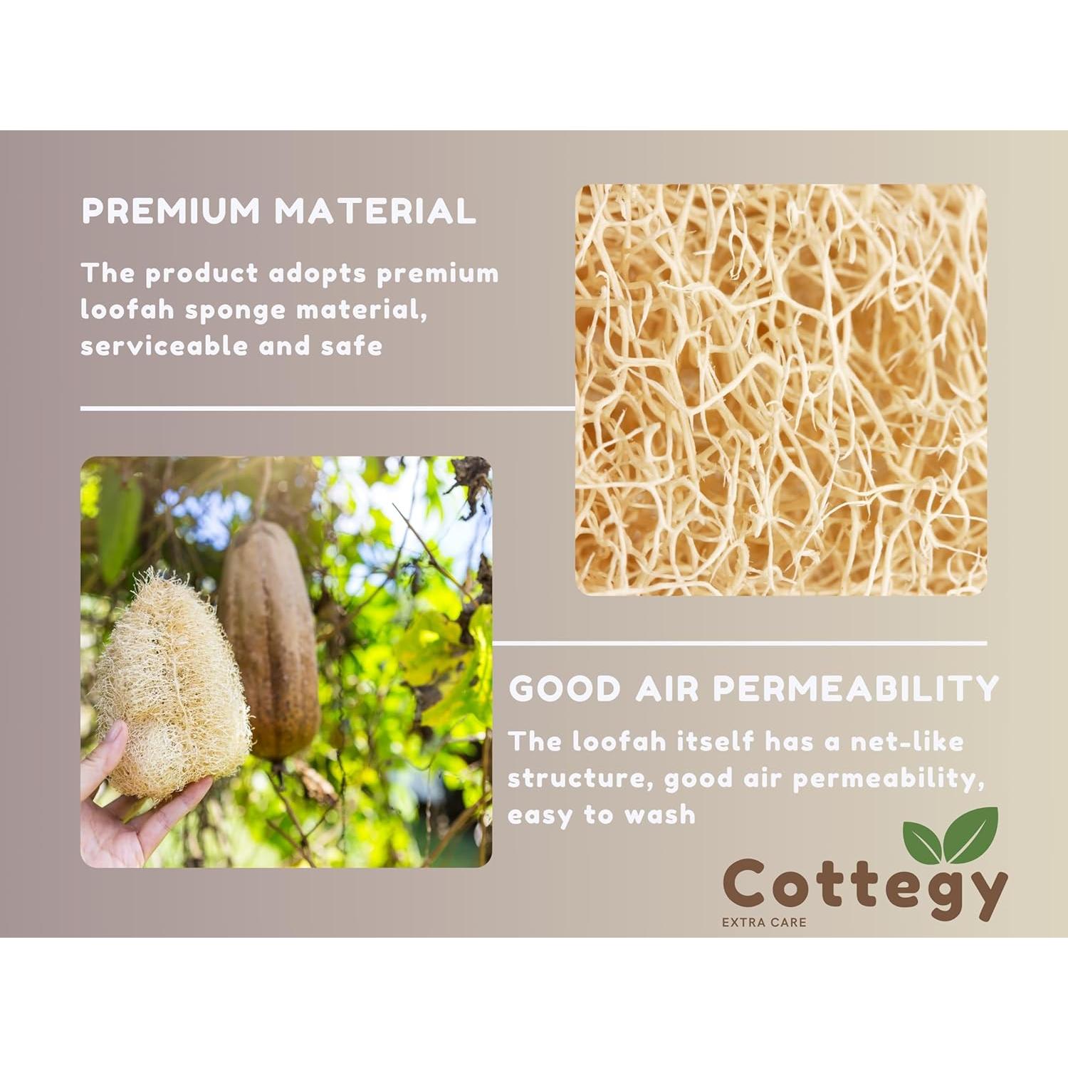 Esponja Exfoliante de Lufa Natural Cottegy para Espalda 81 cm