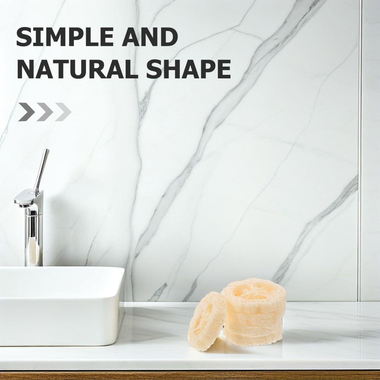 GLEAVI 5Pcs Loofah Soap Holder Pads - Natural Exfoliating Scrubber for Shower, Bathroom Soap Organizer, Plastic Dish, Beige, 2.75X2.75X0.49In