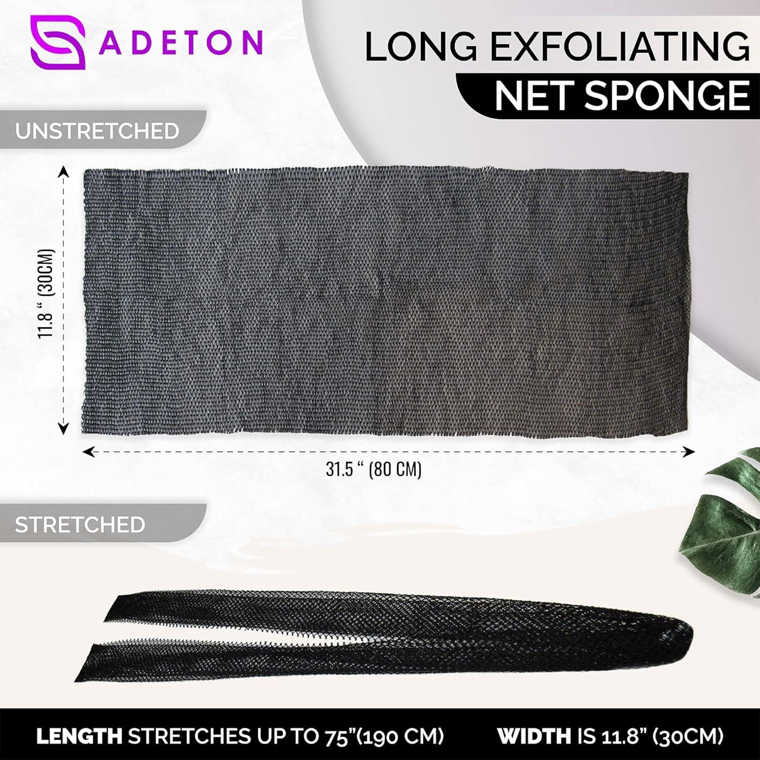 Esponja de Red Africana Adeton Negra Exfoliante 80cm