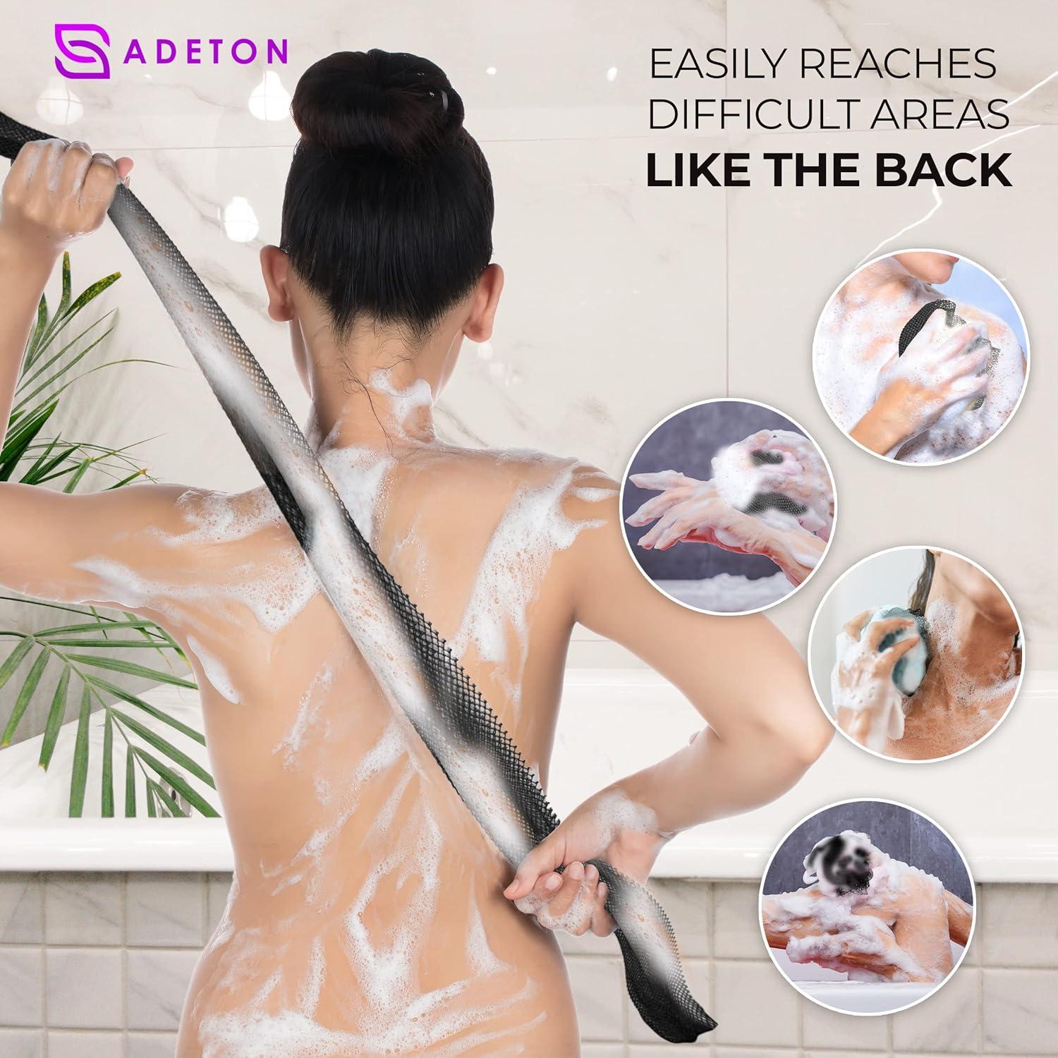 Esponja de Red Africana Adeton Negra Exfoliante 80cm