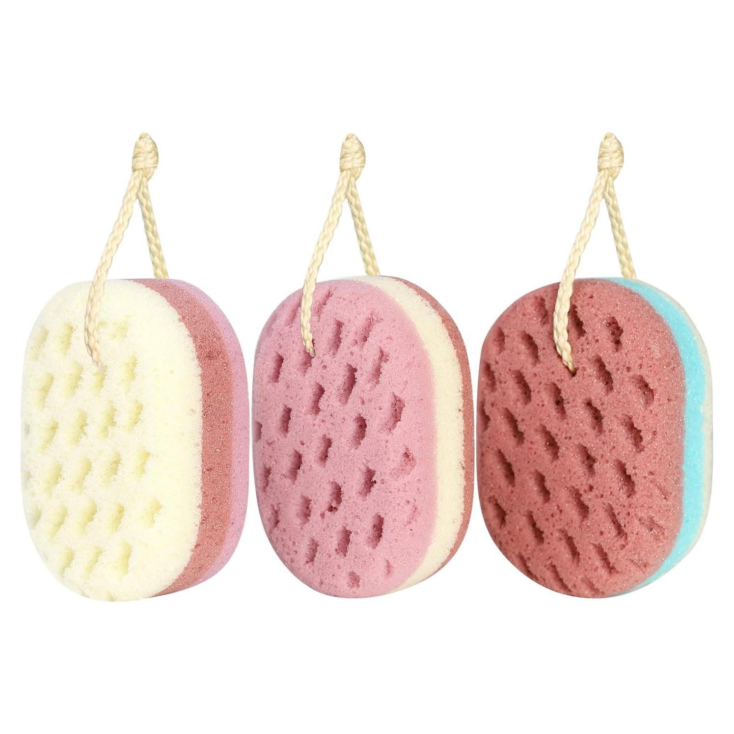 Esponjas de Baño Exfoliantes KECUCO - 3 Pcs para Adultos y Niños