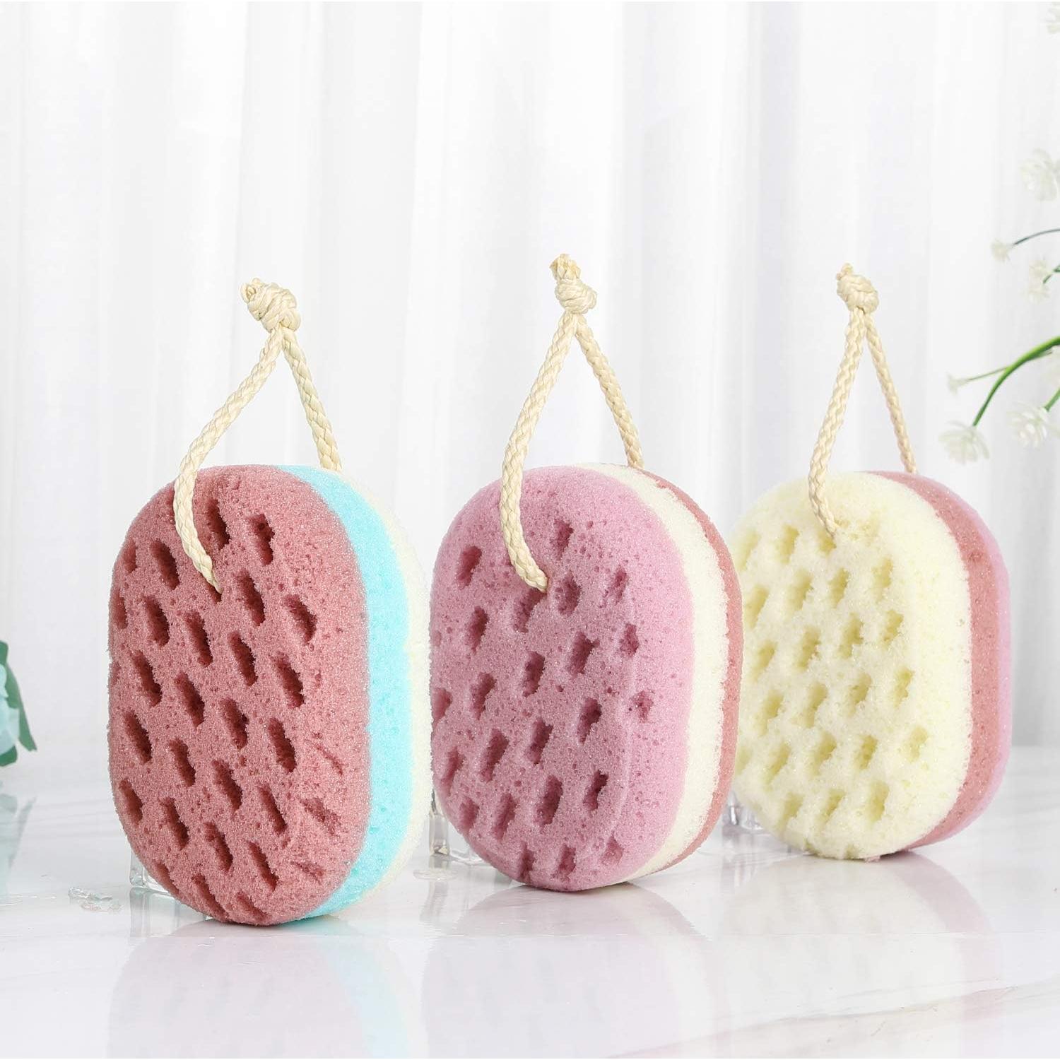 Esponjas de Baño Exfoliantes KECUCO - 3 Pcs para Adultos y Niños