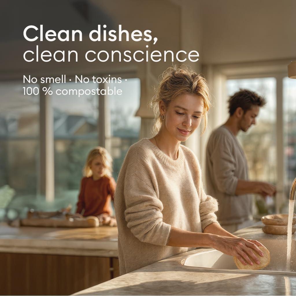 Esponjas de Fregar Vove 4 Pack Ecológicas de Celulosa y Lufa