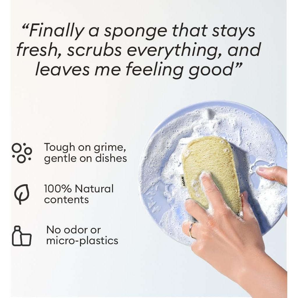 Esponjas de Fregar Vove 4 Pack Ecológicas de Celulosa y Lufa