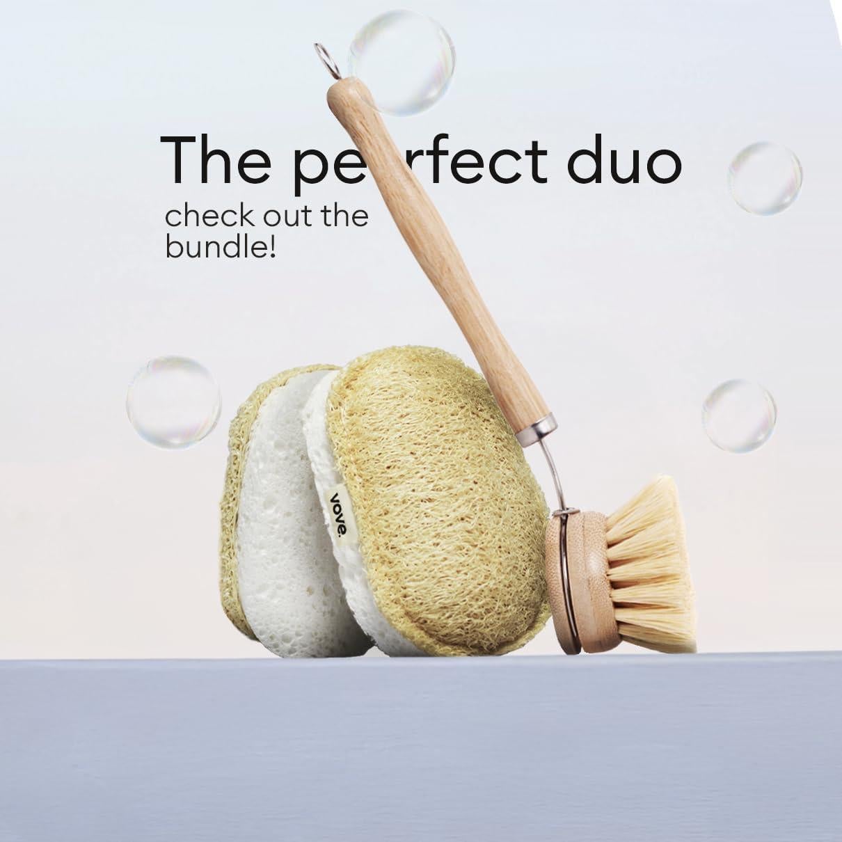 Esponjas de Fregar Vove 4 Pack Ecológicas de Celulosa y Lufa