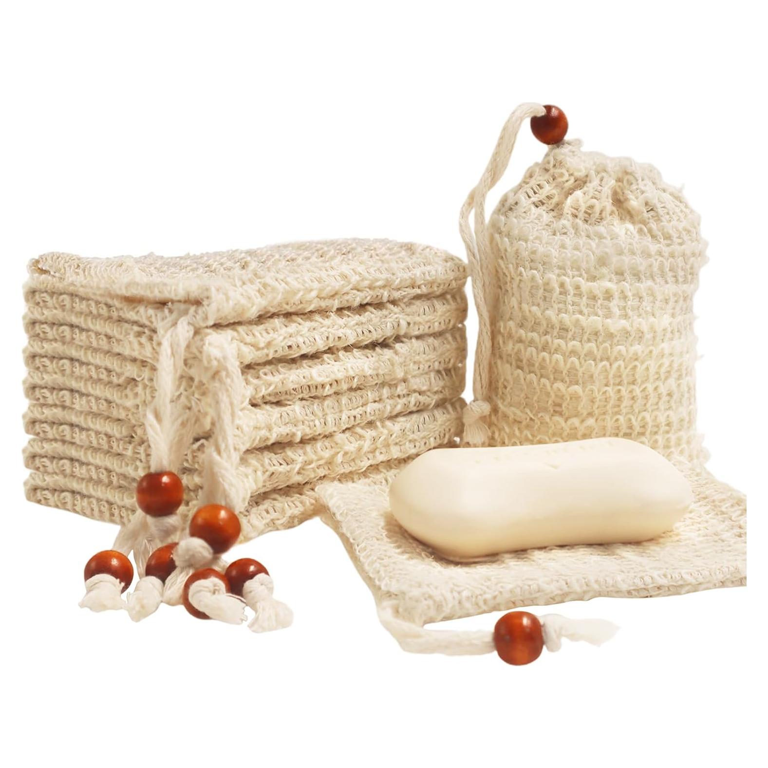 8 Bolsas de Jabón Reutilizables Sopurrrdy de Sisal Natural