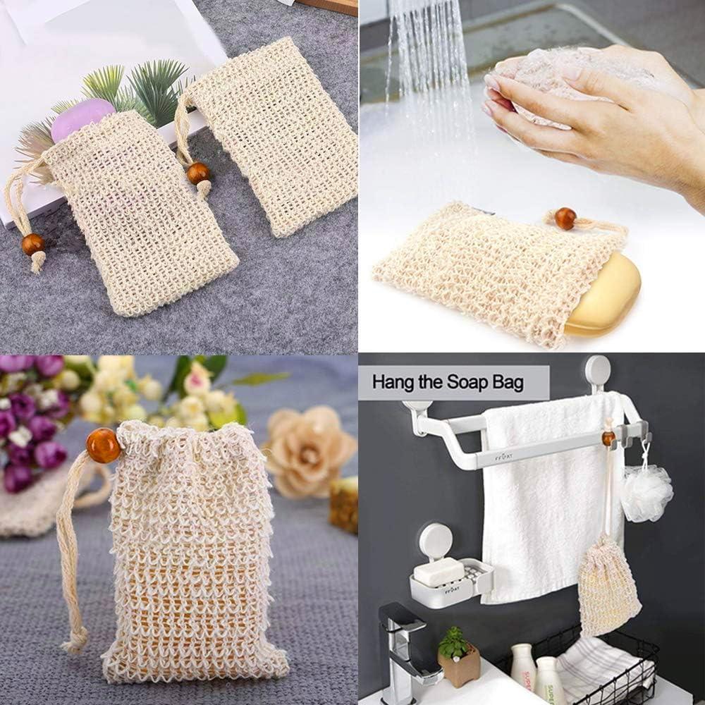 8 Bolsas de Jabón Reutilizables Sopurrrdy de Sisal Natural