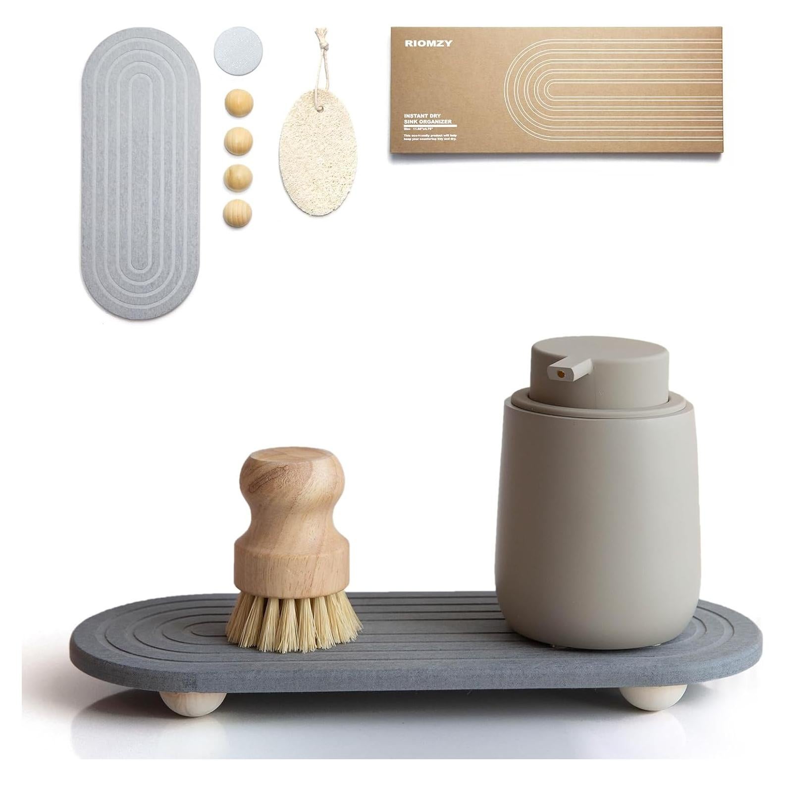 Organizador de Fregadero RIOMZY - Bandeja de Secado Rápido Gris