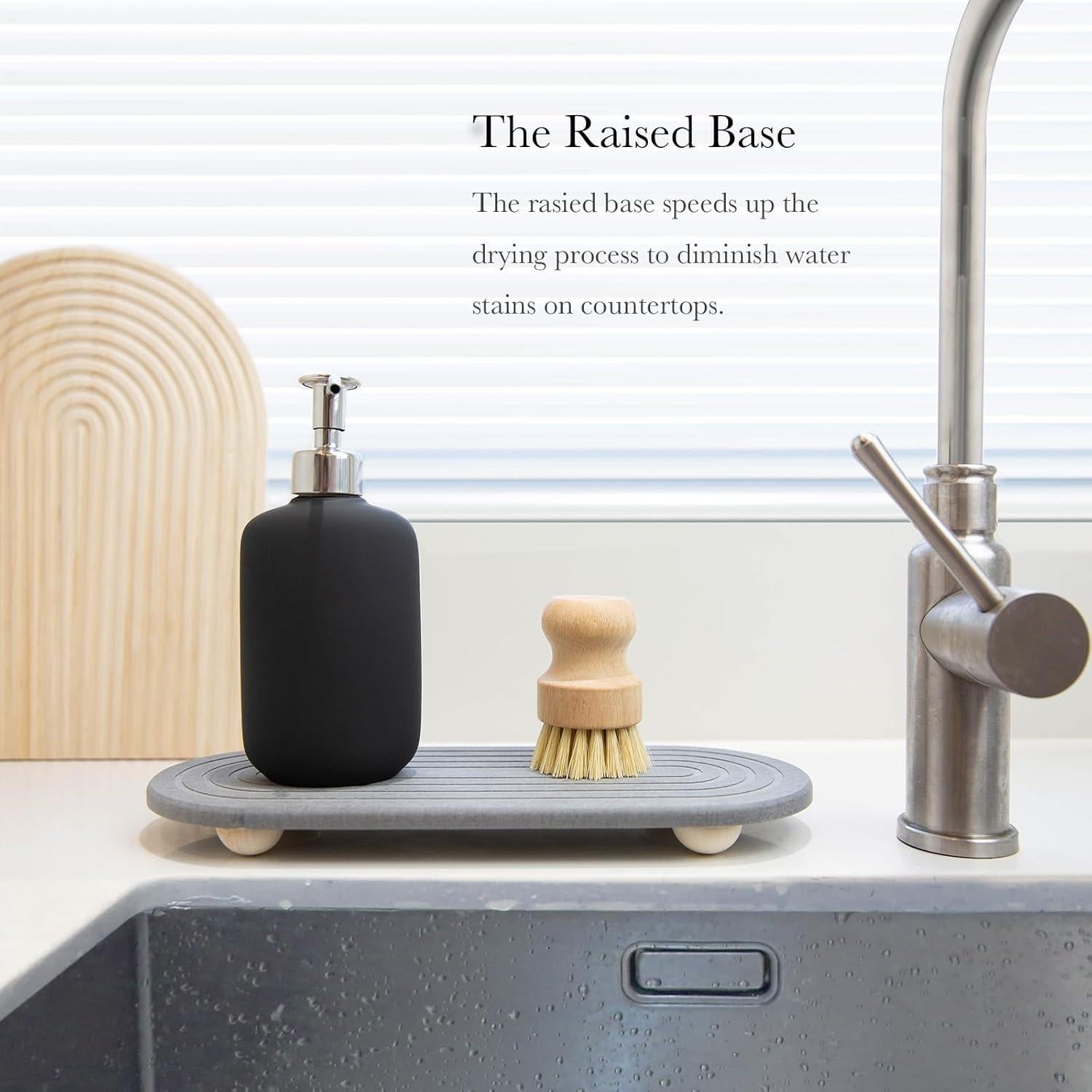 Organizador de Fregadero RIOMZY - Bandeja de Secado Rápido Gris