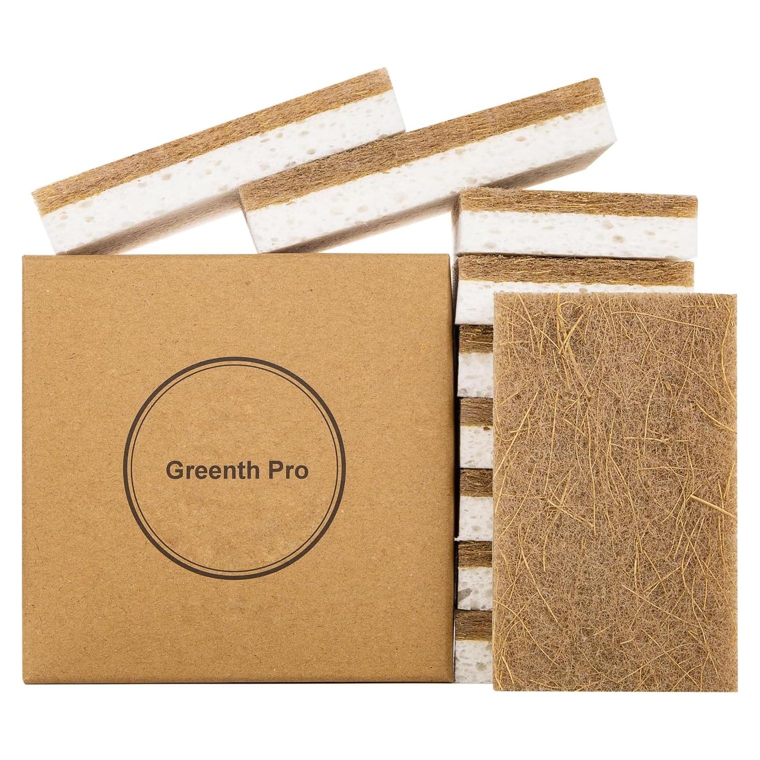 Paquete de 10 Esponjas Naturales GREENTH PRO - Fibra de Coco
