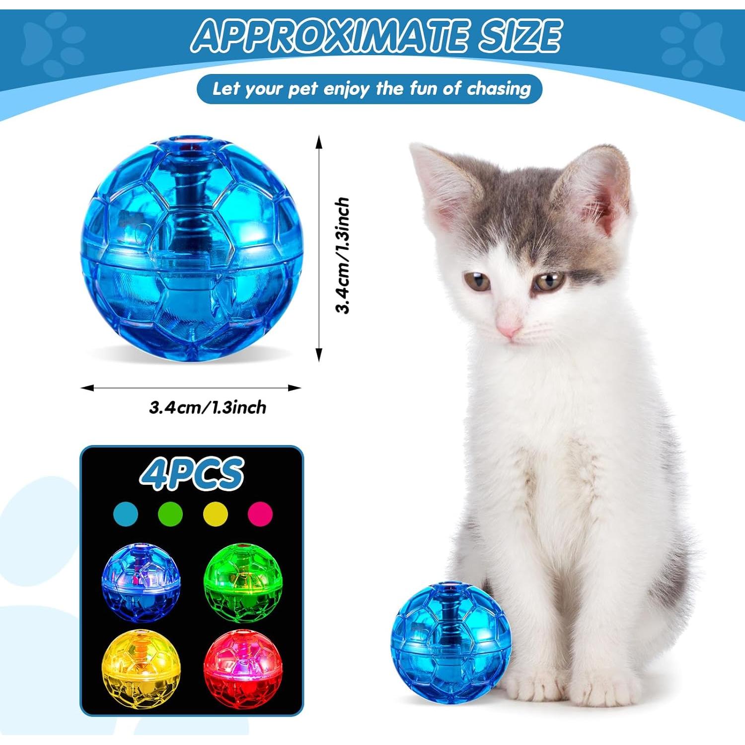 Pelotas Interactivas para Gatos Frienda - 4 Piezas LED Multicolor