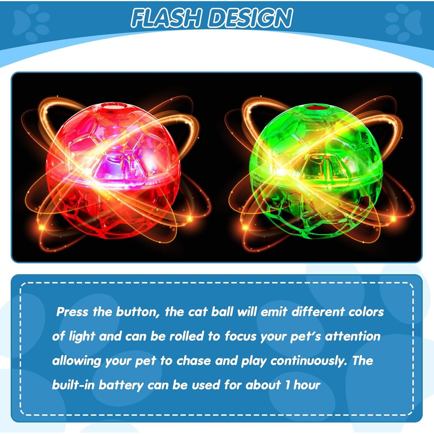 Pelotas Interactivas para Gatos Frienda - 4 Piezas LED Multicolor