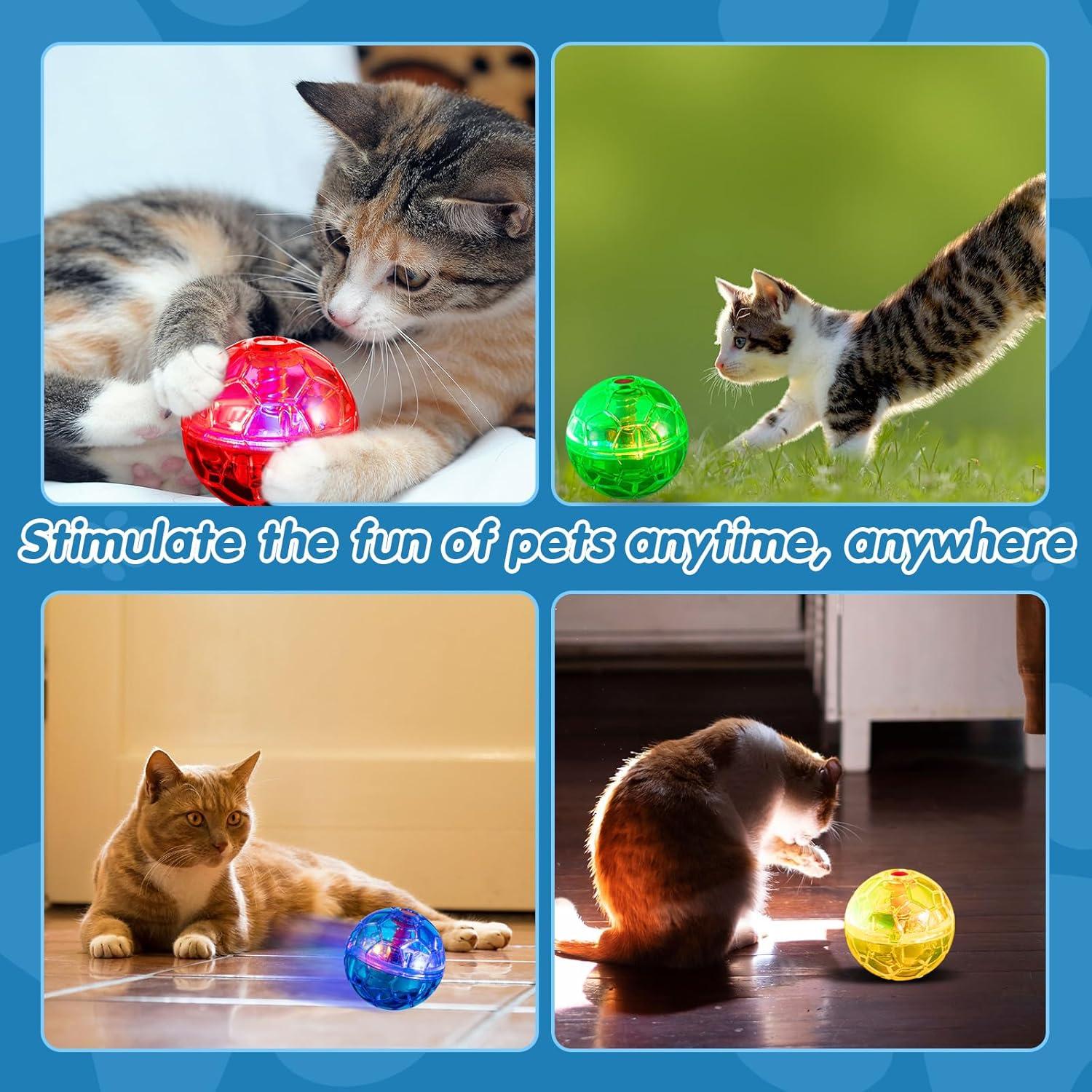 Pelotas Interactivas para Gatos Frienda - 4 Piezas LED Multicolor