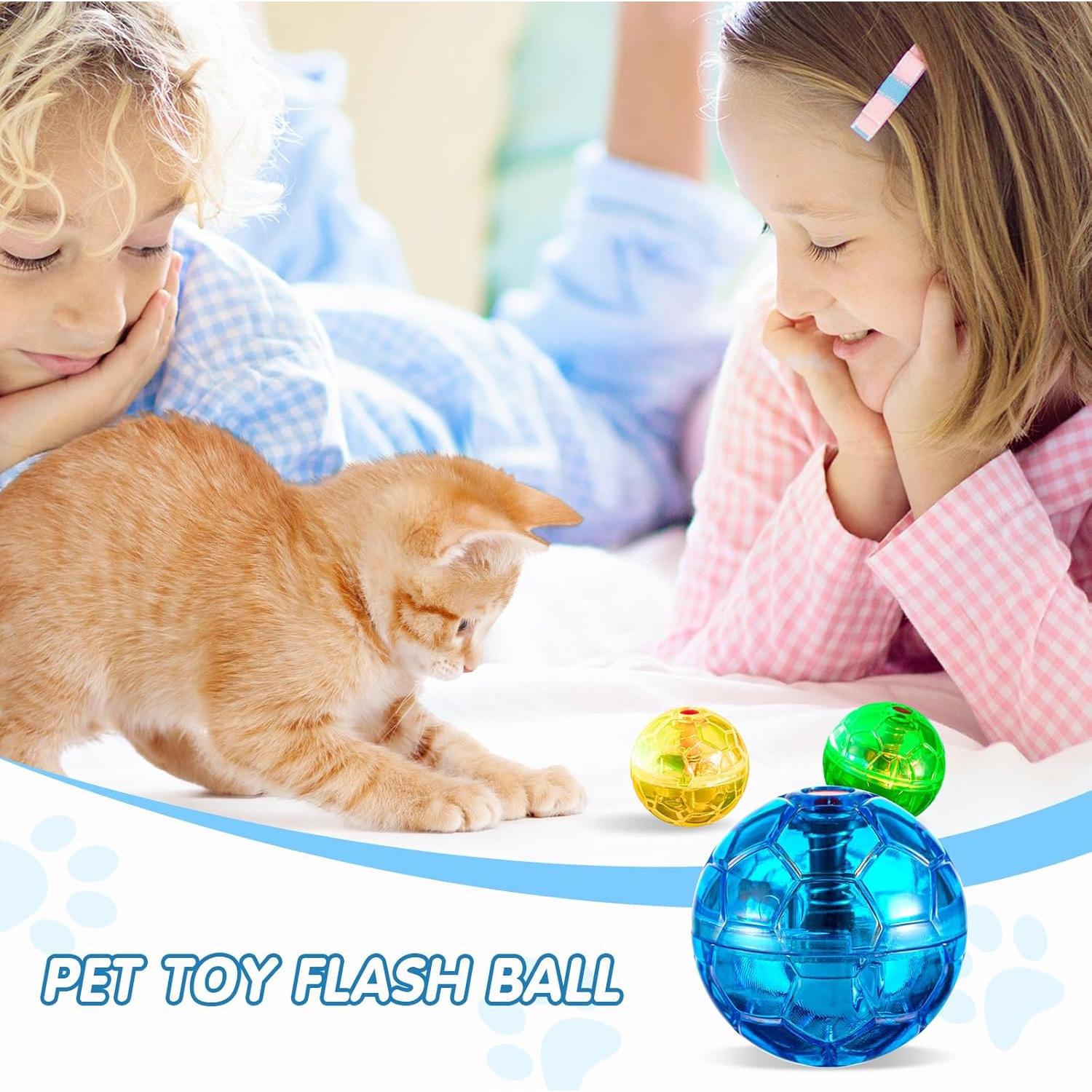 Pelotas Interactivas para Gatos Frienda - 4 Piezas LED Multicolor