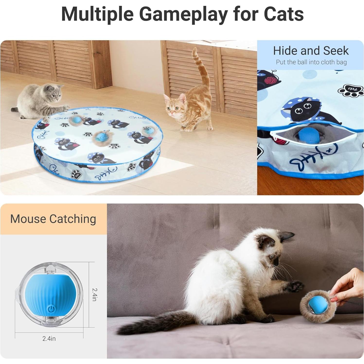 Juguete Interactivo para Gatos Hyfico Bola Automática 15cm