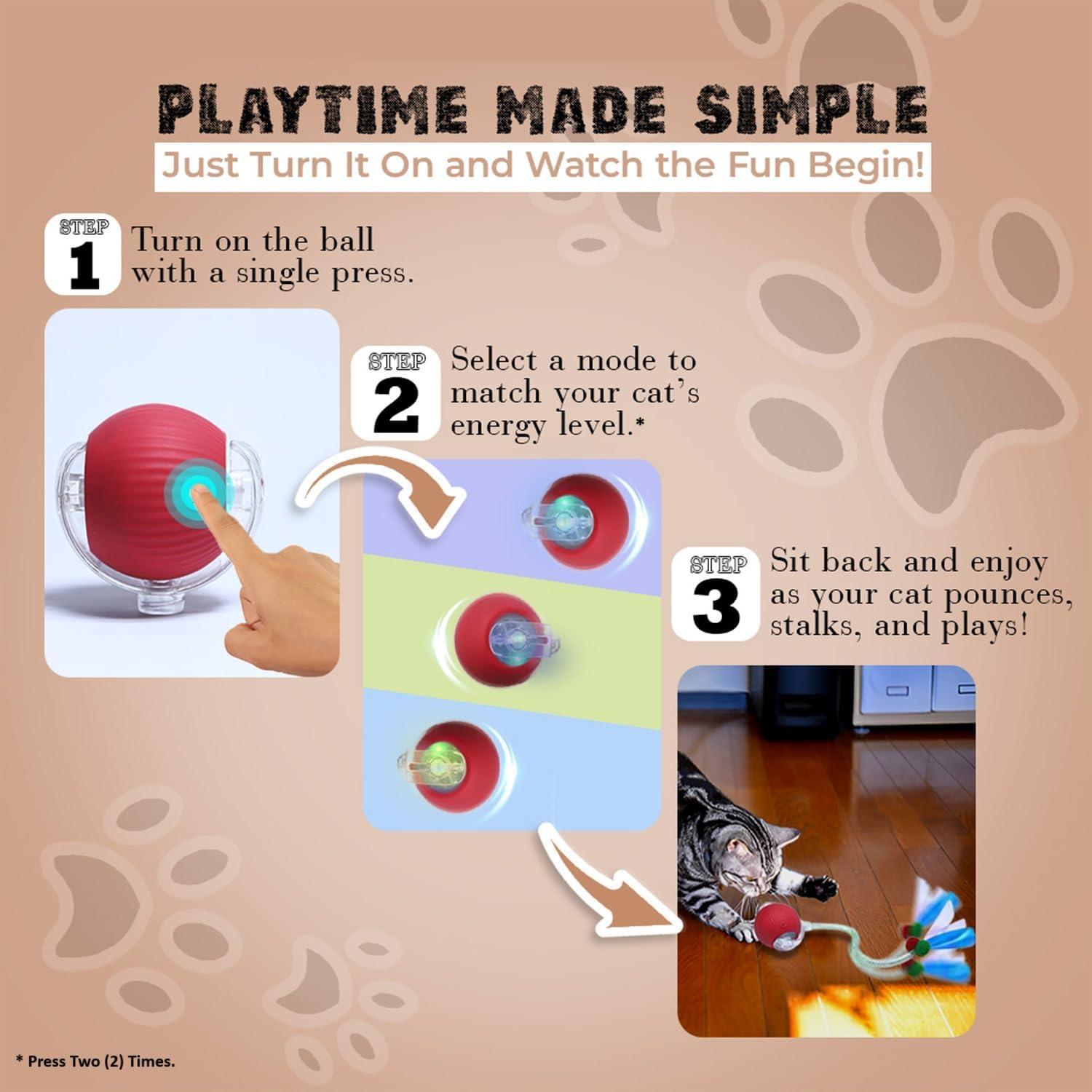 Juguete Interactivo para Gatos GlowPounce - Bola Automática 6.99cm