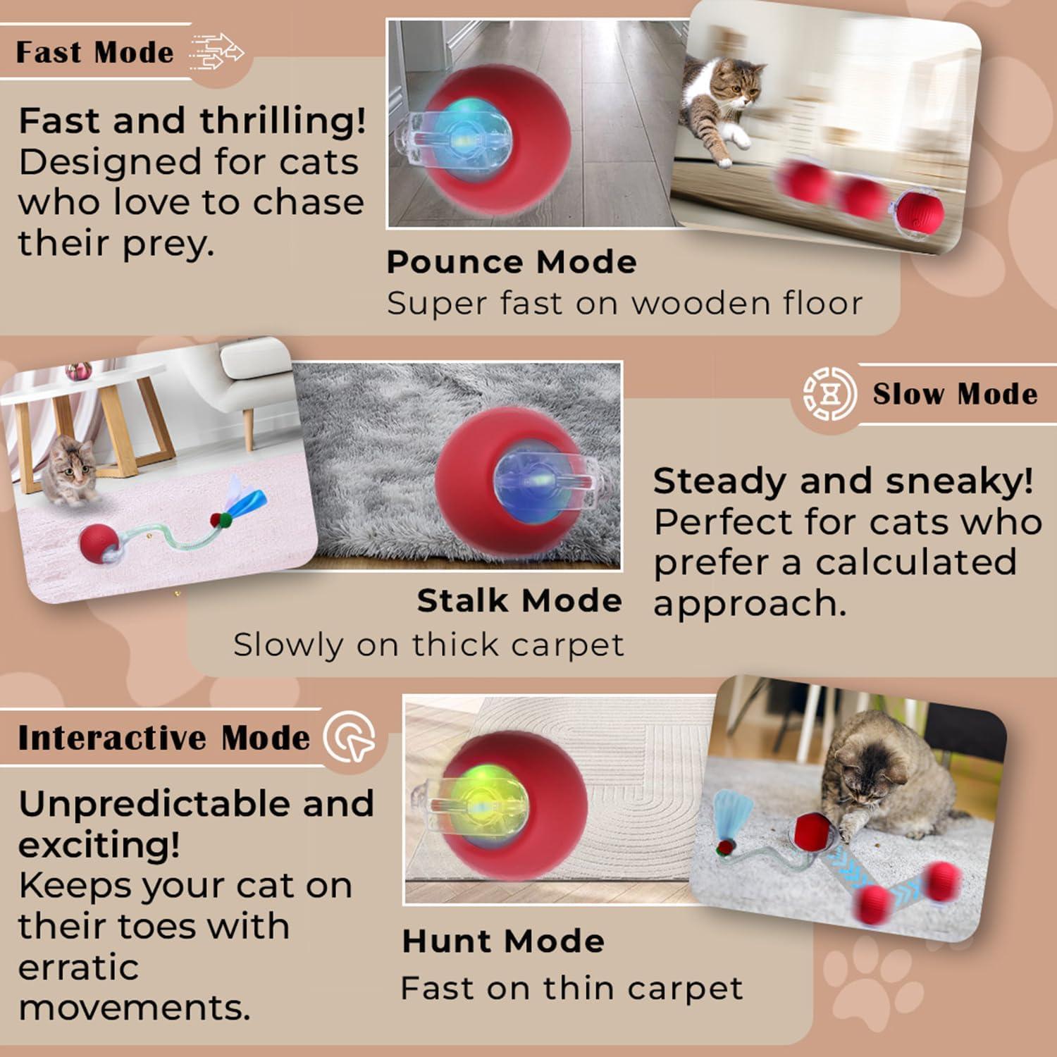 Juguete Interactivo para Gatos GlowPounce - Bola Automática 6.99cm