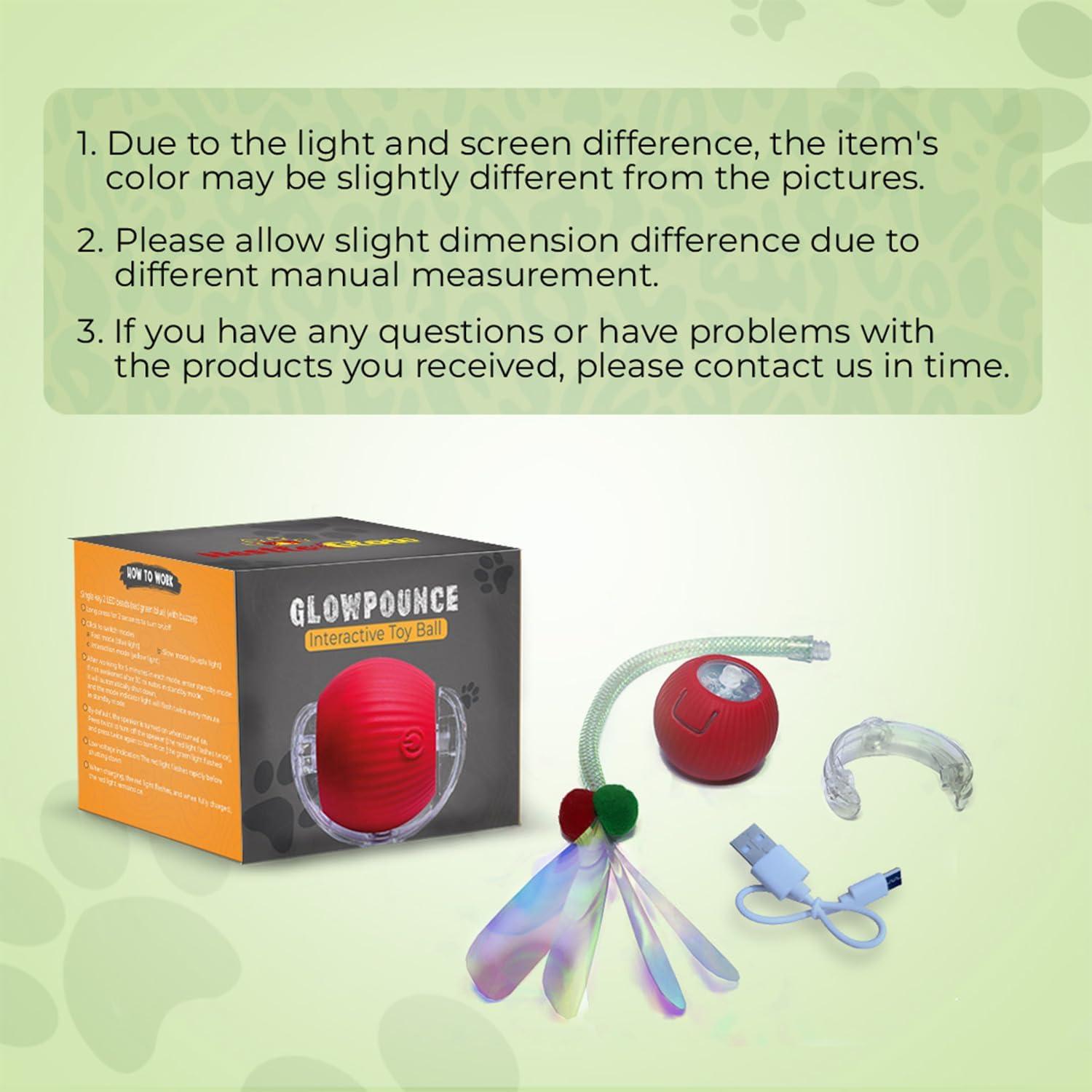 Juguete Interactivo para Gatos GlowPounce - Bola Automática 6.99cm