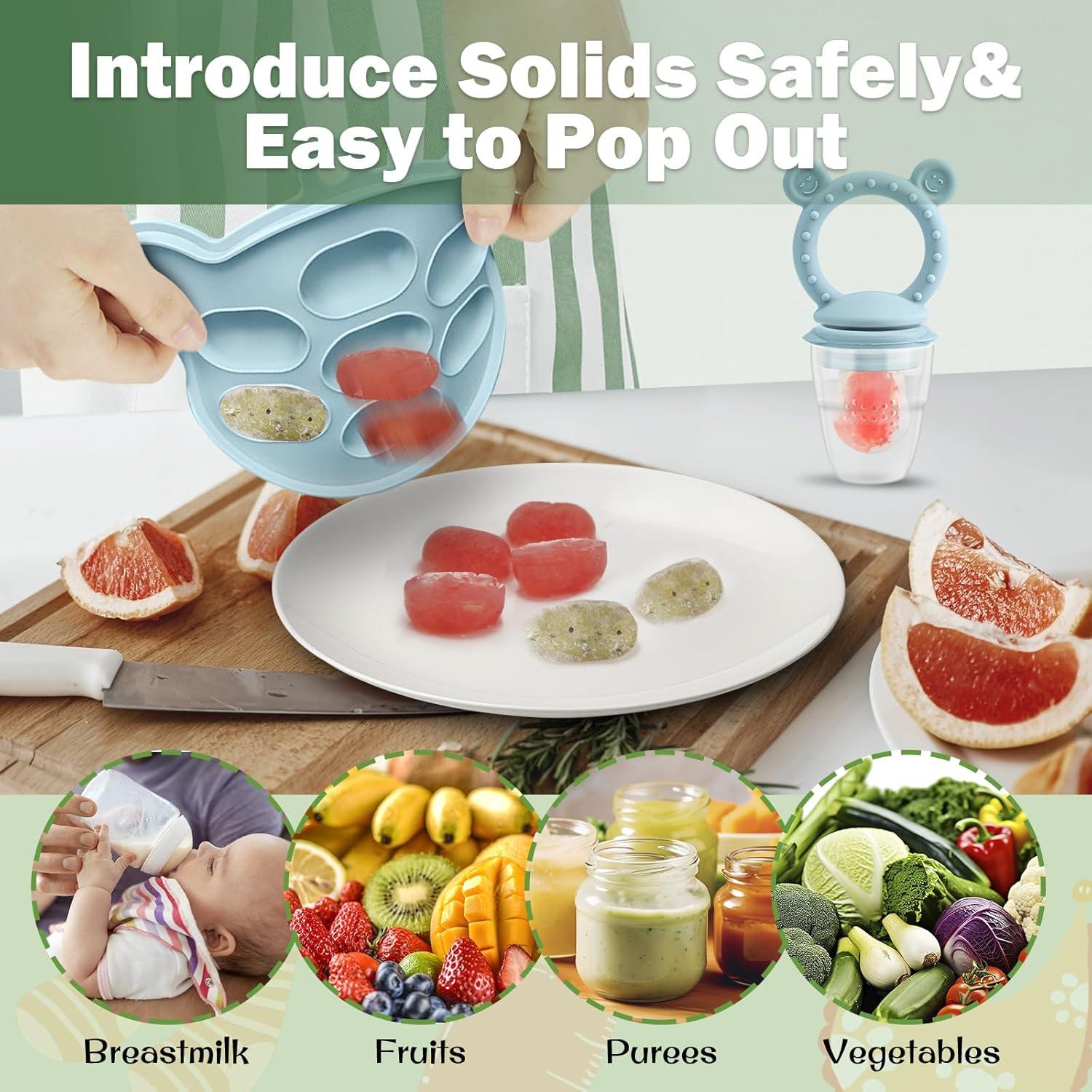 Alimentador de Frutas JEXFUN de Silicona para Bebés 4 Meses+