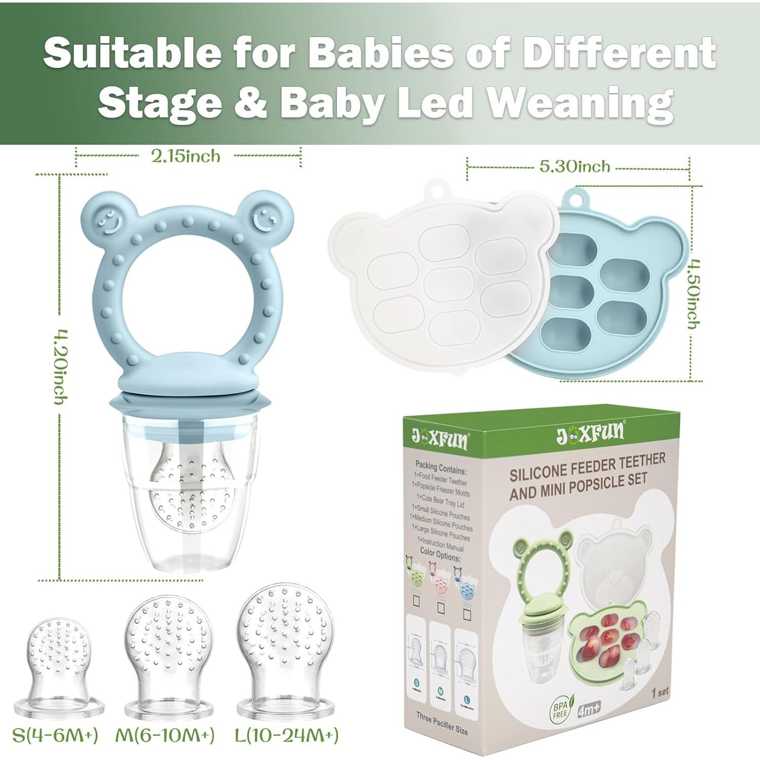 Alimentador de Frutas JEXFUN de Silicona para Bebés 4 Meses+