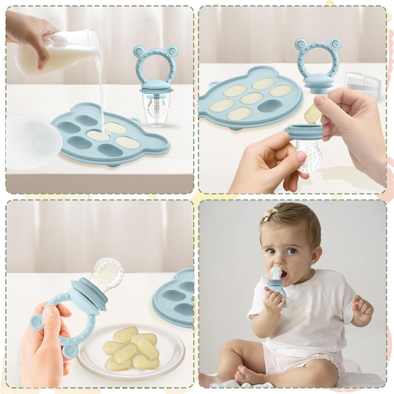 Alimentador de Frutas JEXFUN de Silicona para Bebés 4 Meses+
