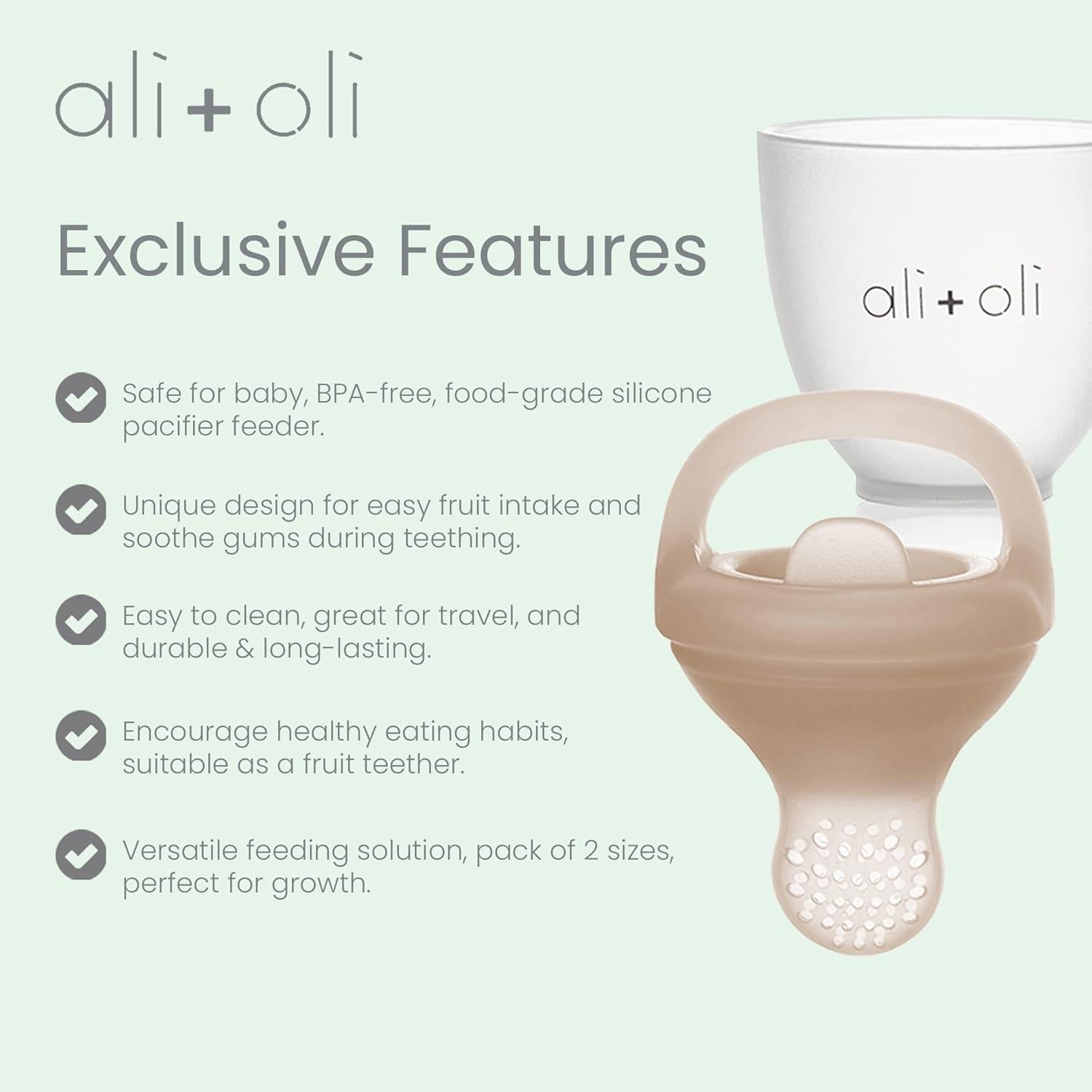 Set de 2 Chupetes Alimentadores Ali+Oli Silicona BPA Free