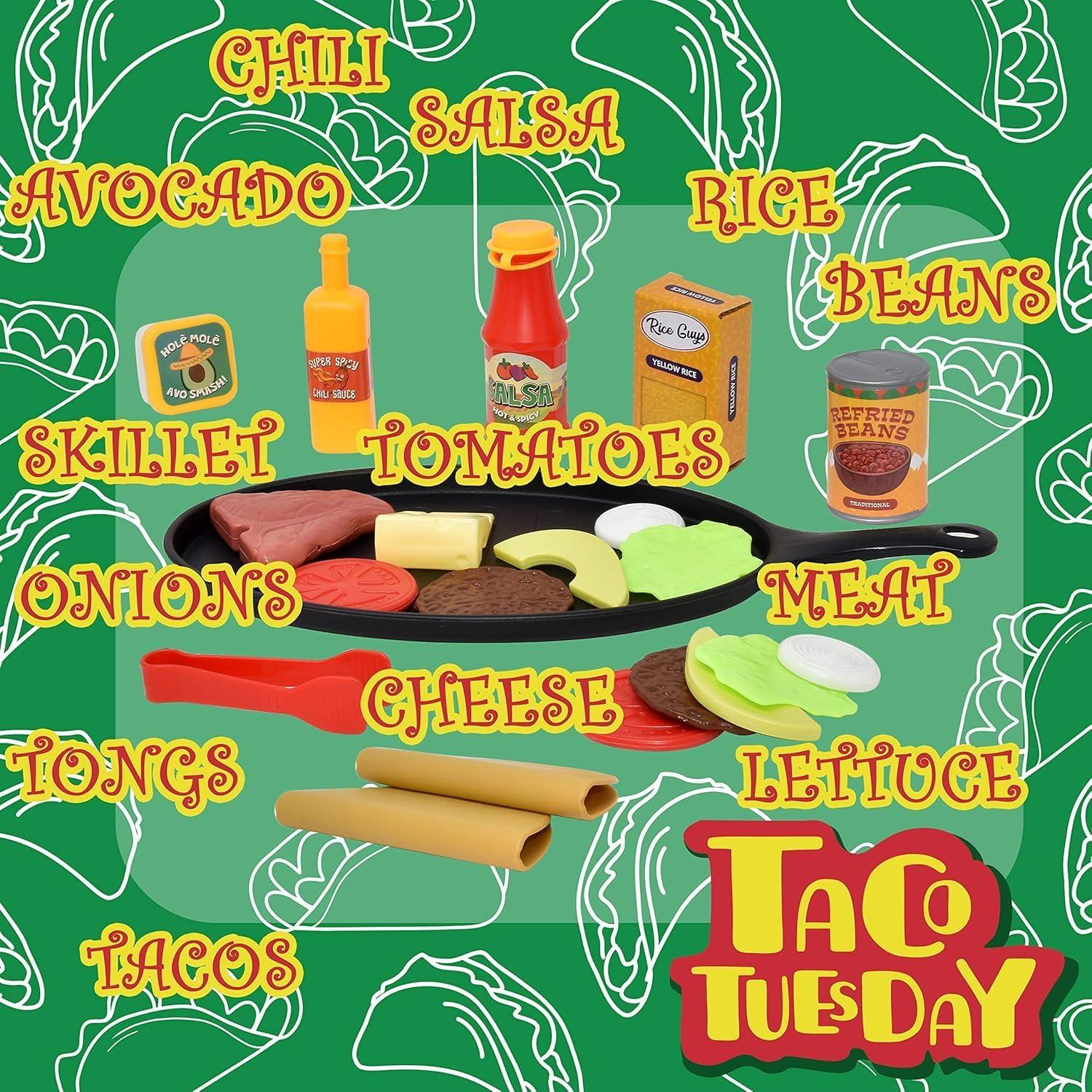 Juego de Comida Taco Mexicano para Niños - 21 Piezas