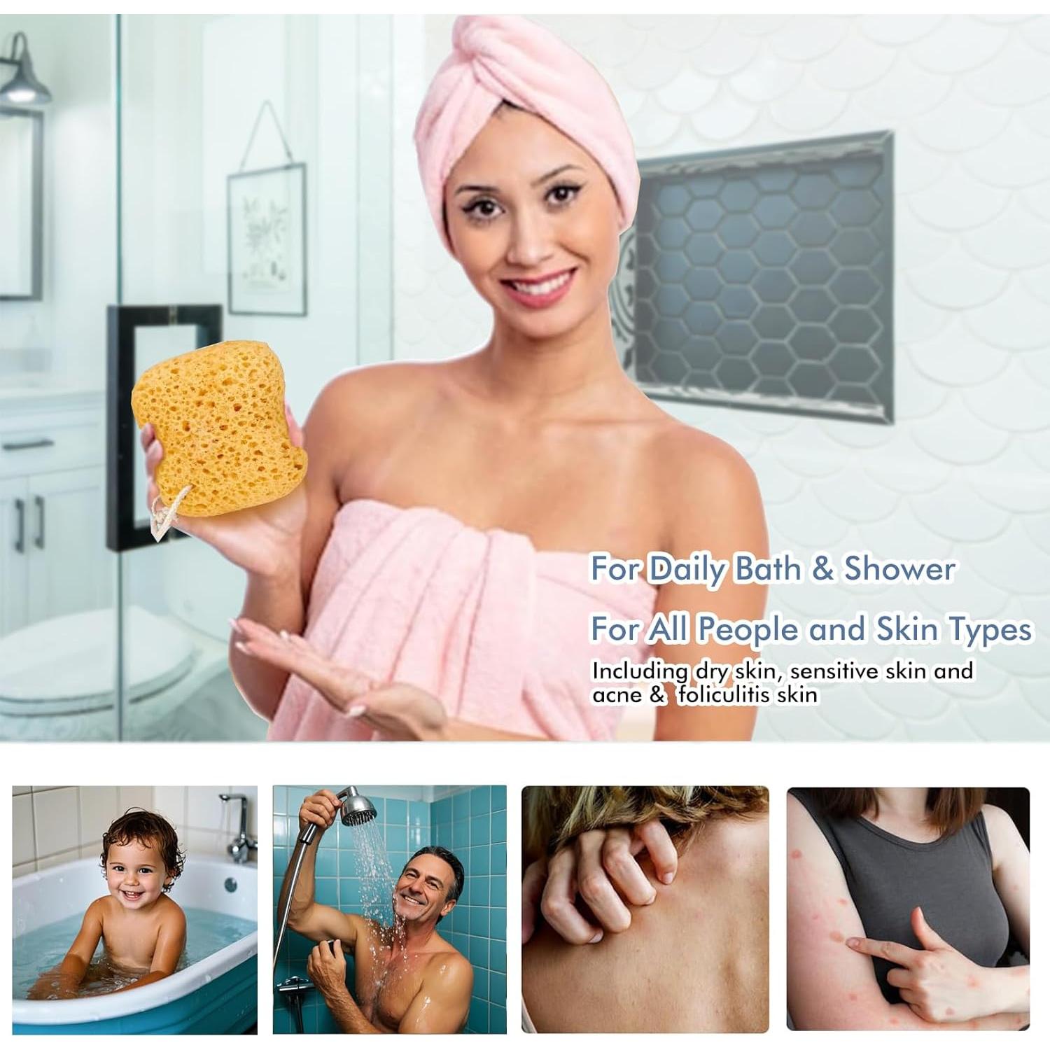 Esponjas de Baño Azymi 2 Piezas Exfoliantes Suaves 16x13 cm