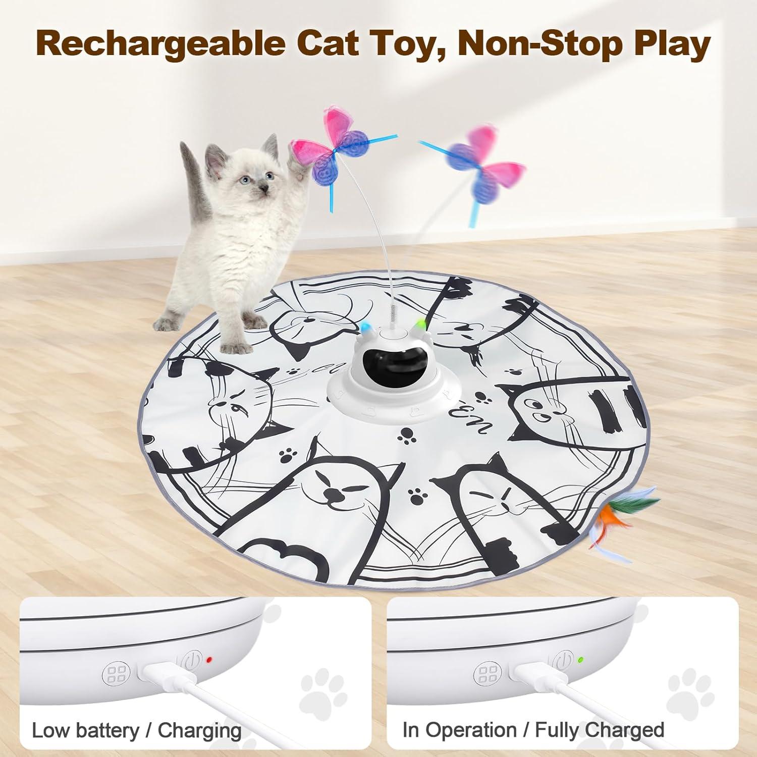 Juguete Interactivo para Gatos Xuyub 2-en-1 Recargable