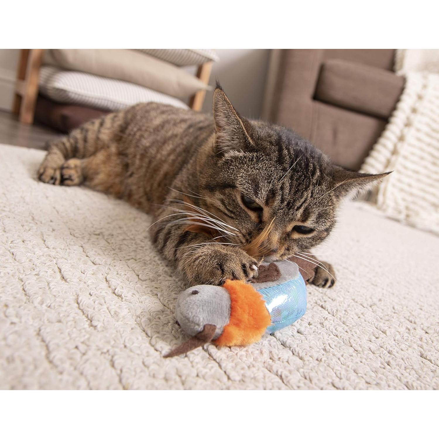 Juguete Electrónico para Gatos Petlinks Flutter Singer - Gris/Azul