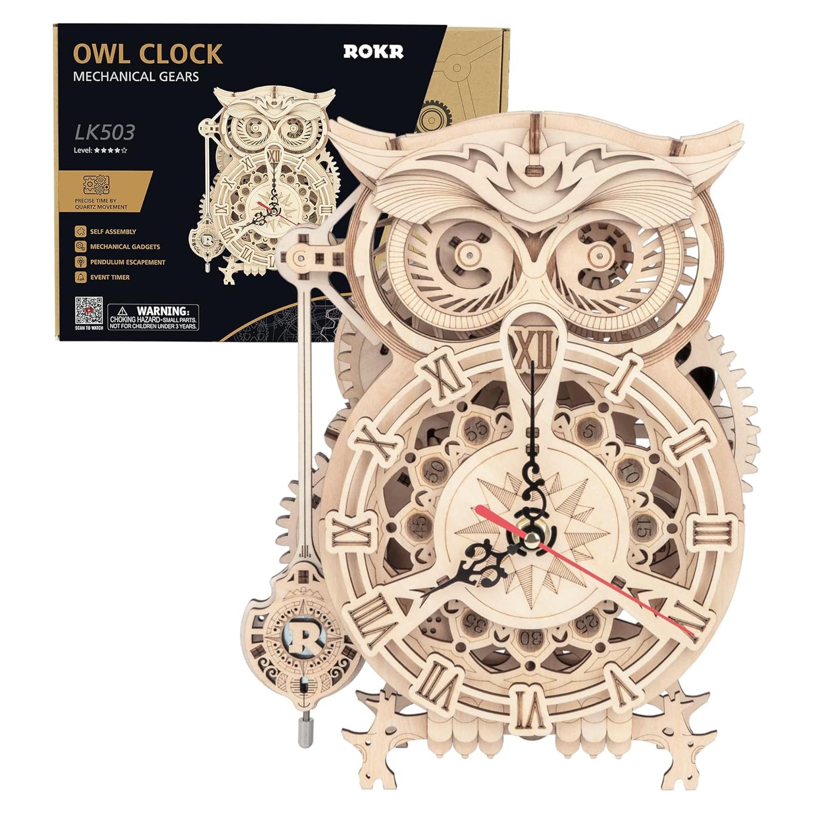 Rompecabezas 3D ROKR Reloj de Madera para Adultos DIY